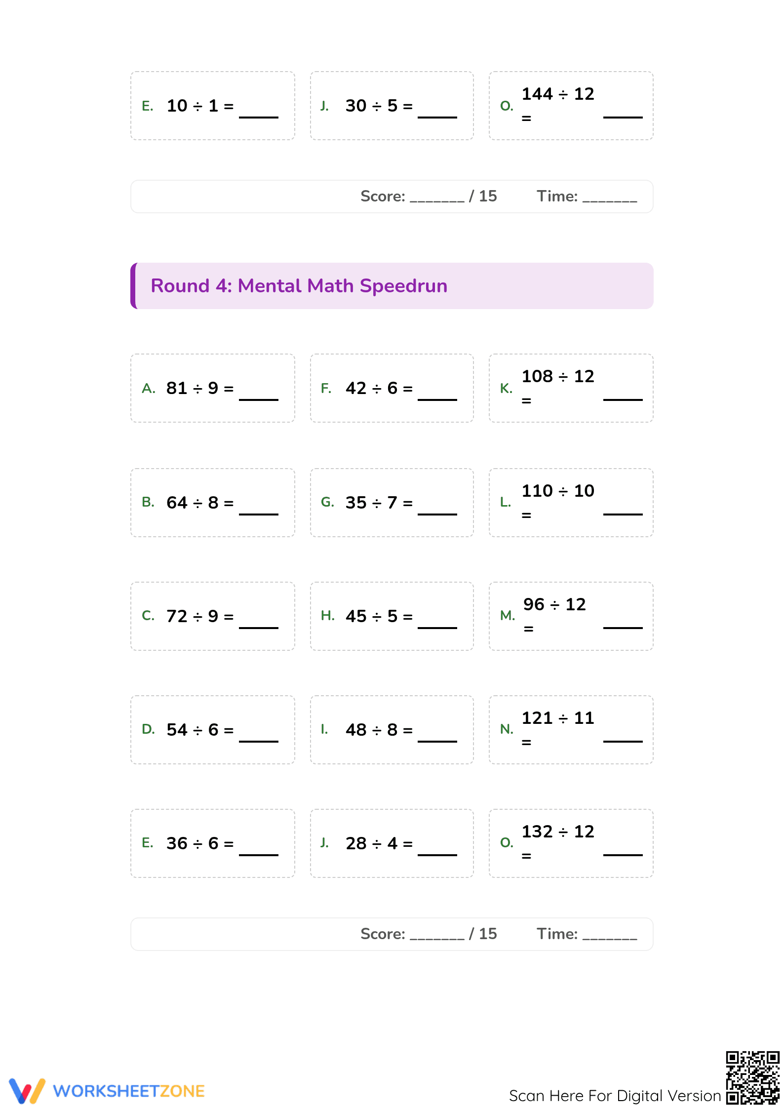 Division Challenge Worksheet | Essential Grade 3-5 Printable - Page 3