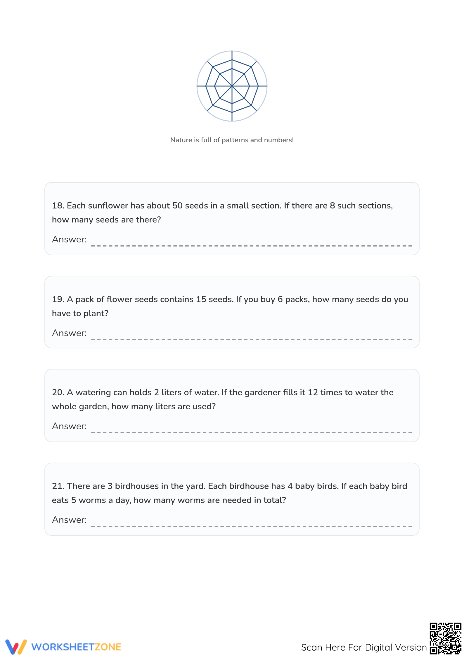 Printable Grade 3 Multiplication Word Problems Worksheet - Page 5