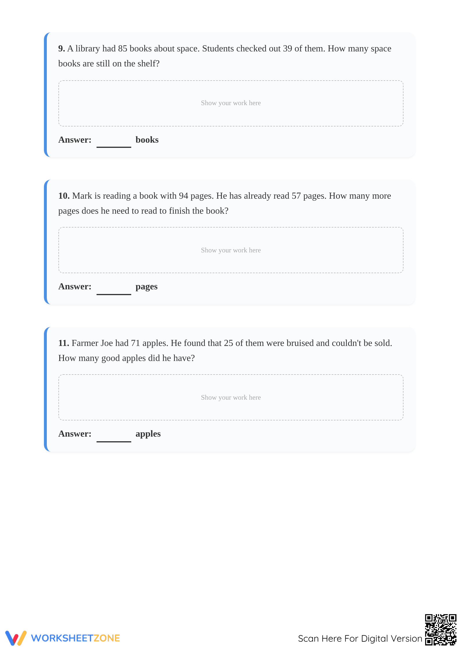 Printable Subtraction Word Problems | Grade 3 Math Ready - Page 4