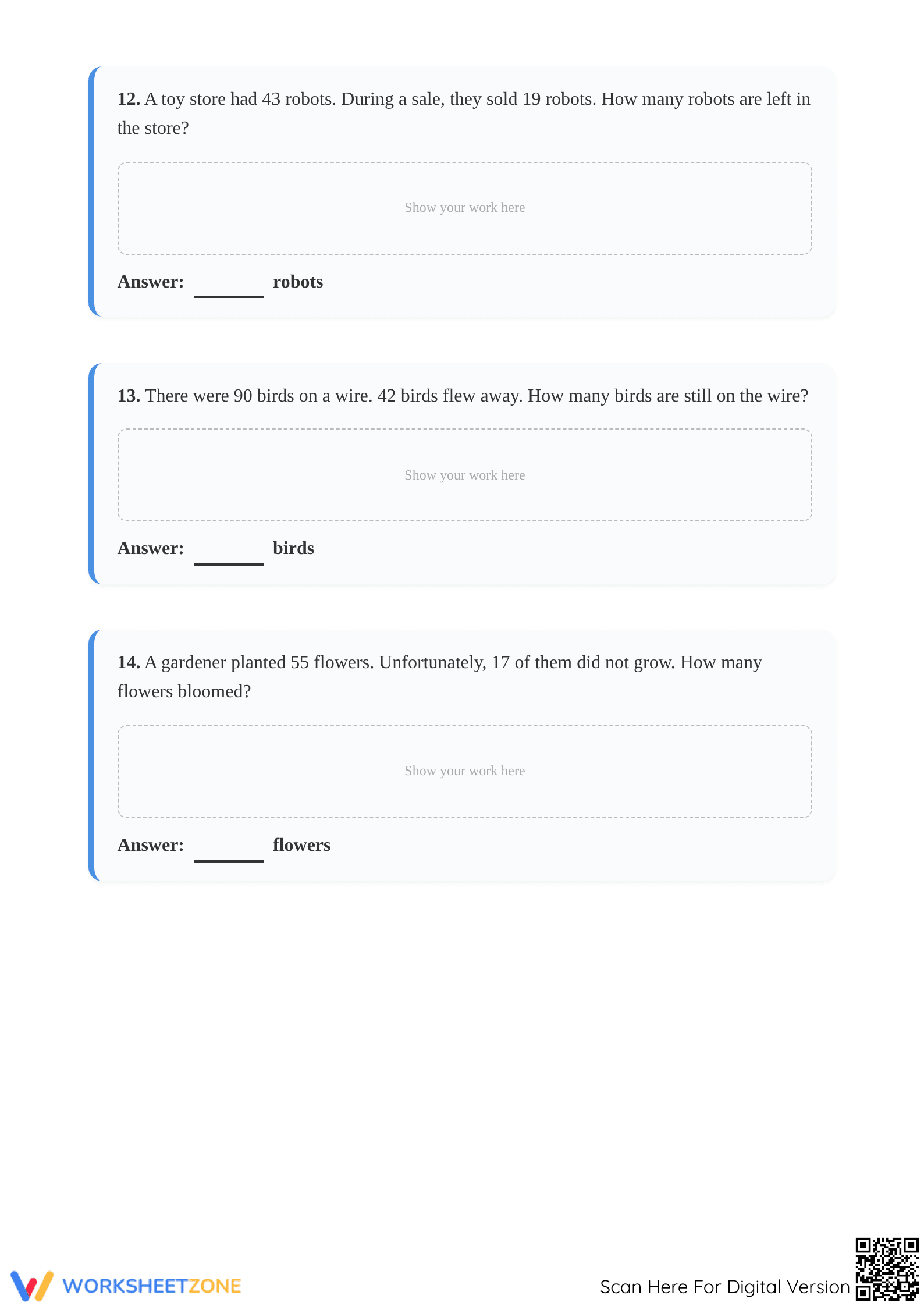 Printable Subtraction Word Problems | Grade 3 Math Ready - Page 5