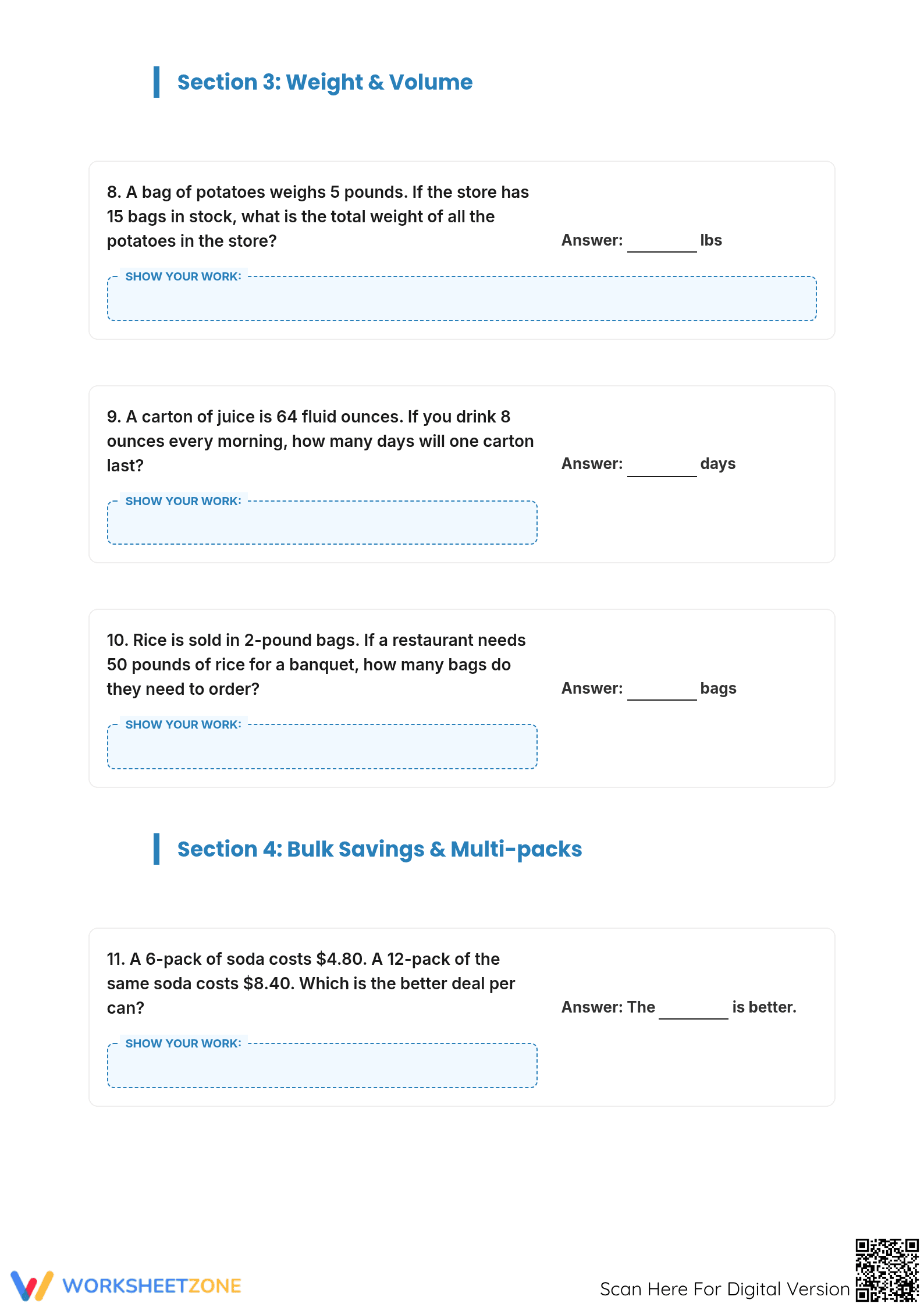 Grocery Store Math: Complete Grade 4-5 Word Problem Packet - Page 3