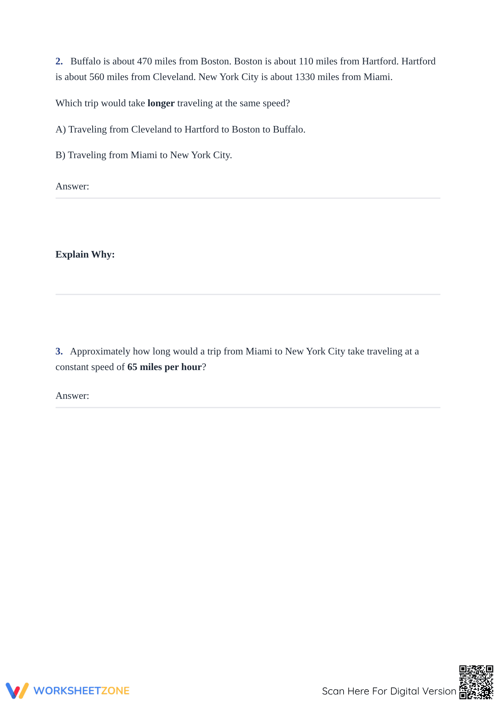 Real-World Math: City to City Word Problems | Essential - Page 2