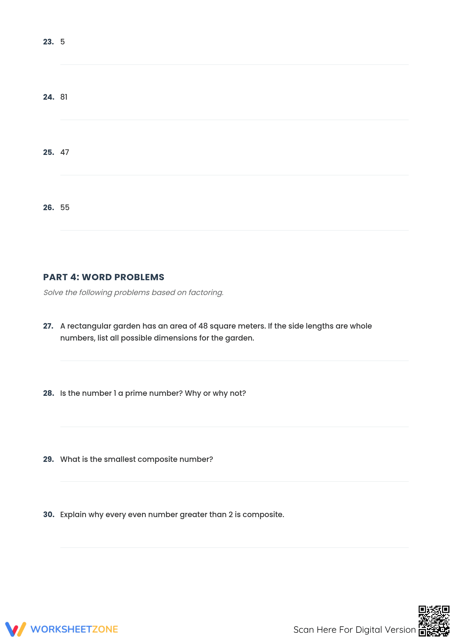 Essential Factoring Numbers 4-100 Worksheet | Grade 7 Math - Page 4