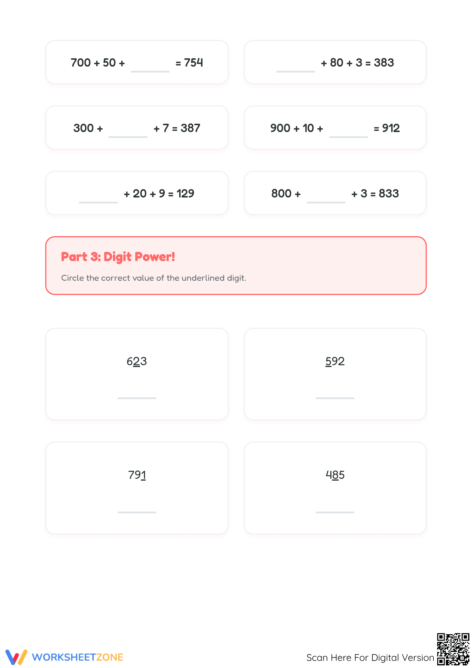 Printable Place Value Worksheet | Essential Grade 2 Math - Page 3