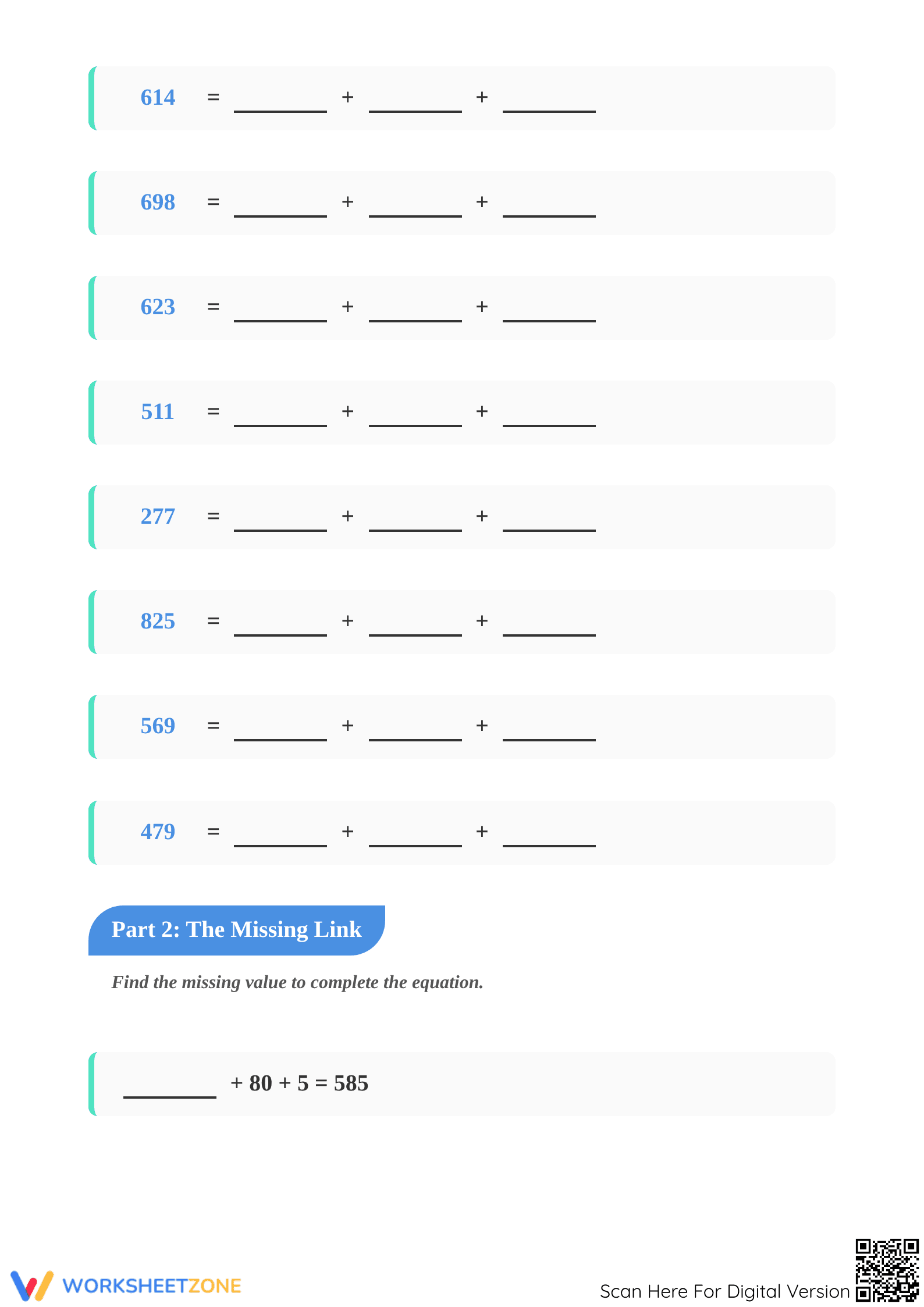 Essential Grade 2 Place Value Adventures Math Worksheet - Page 2