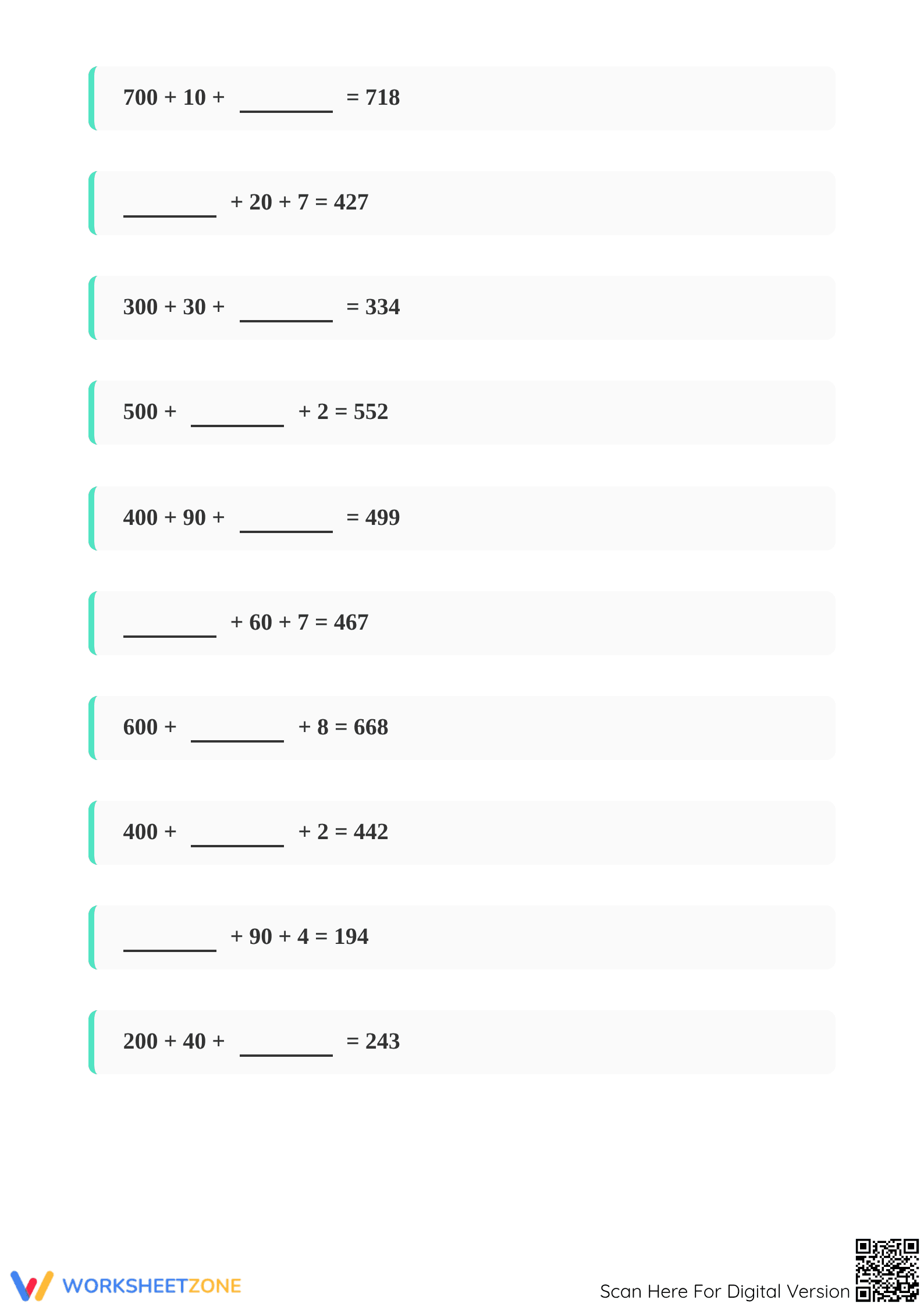 Essential Grade 2 Place Value Adventures Math Worksheet - Page 3