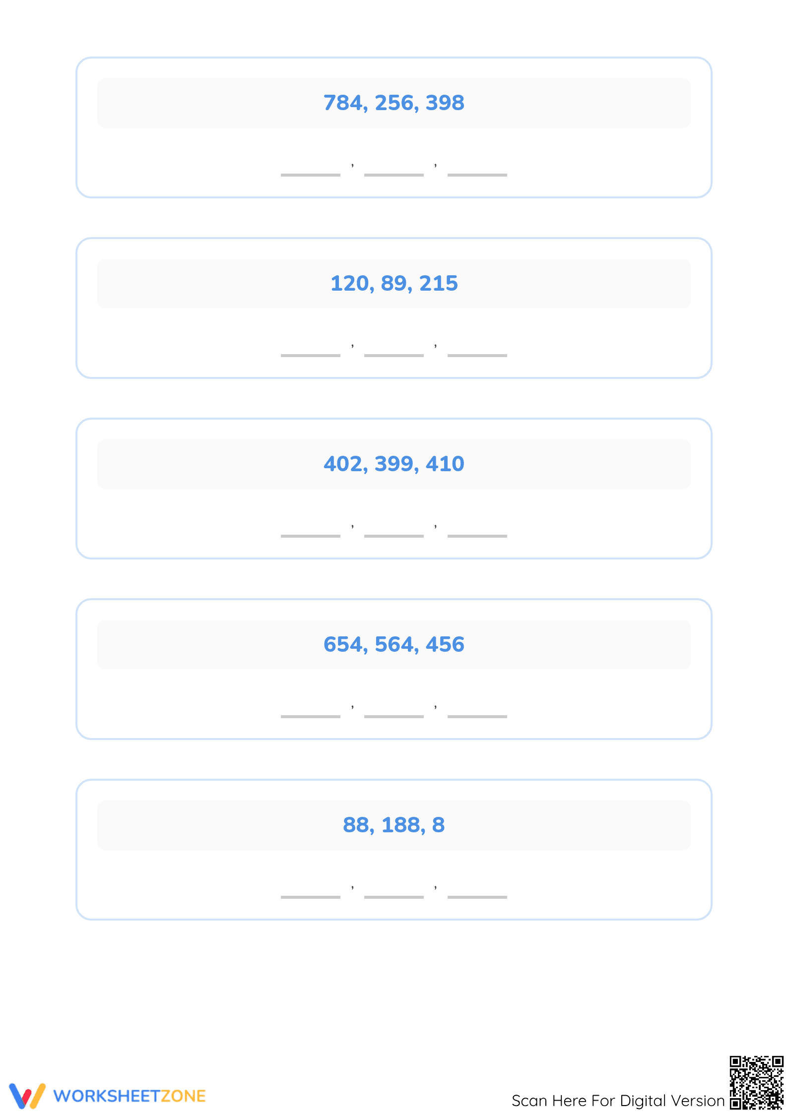 Ordering Numbers Worksheet | Essential Grade 1 Math Practice - Page 2