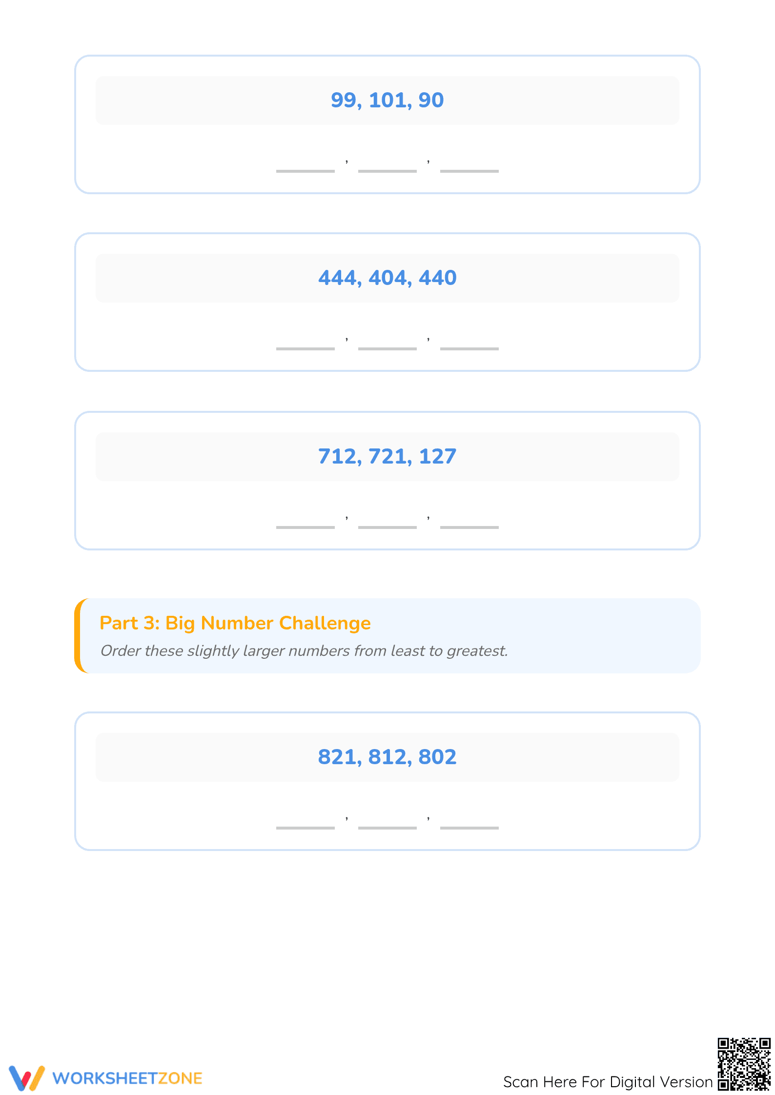 Ordering Numbers Worksheet | Essential Grade 1 Math Practice - Page 4