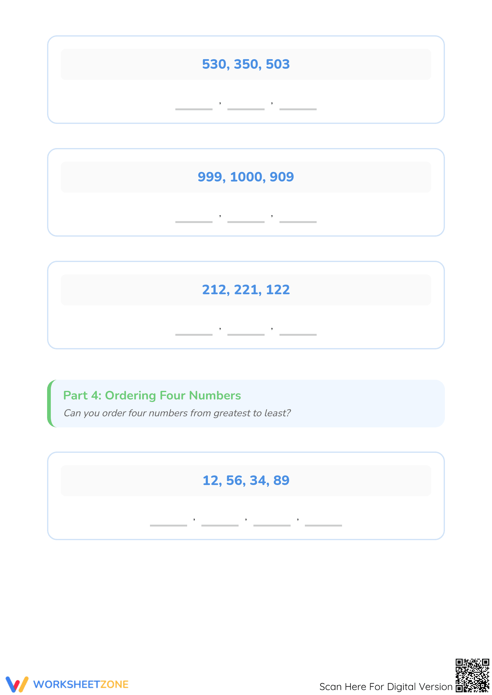Ordering Numbers Worksheet | Essential Grade 1 Math Practice - Page 5