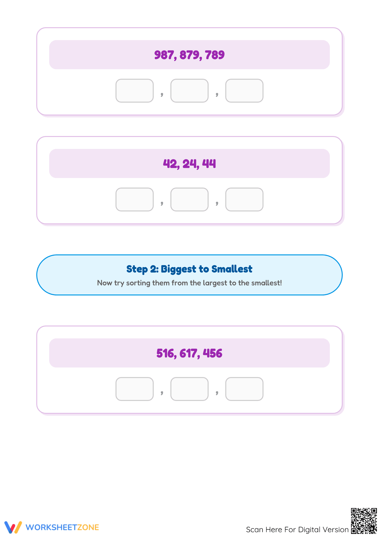 Ordering Numbers Worksheet | Printable Grade 1 Math - Page 3