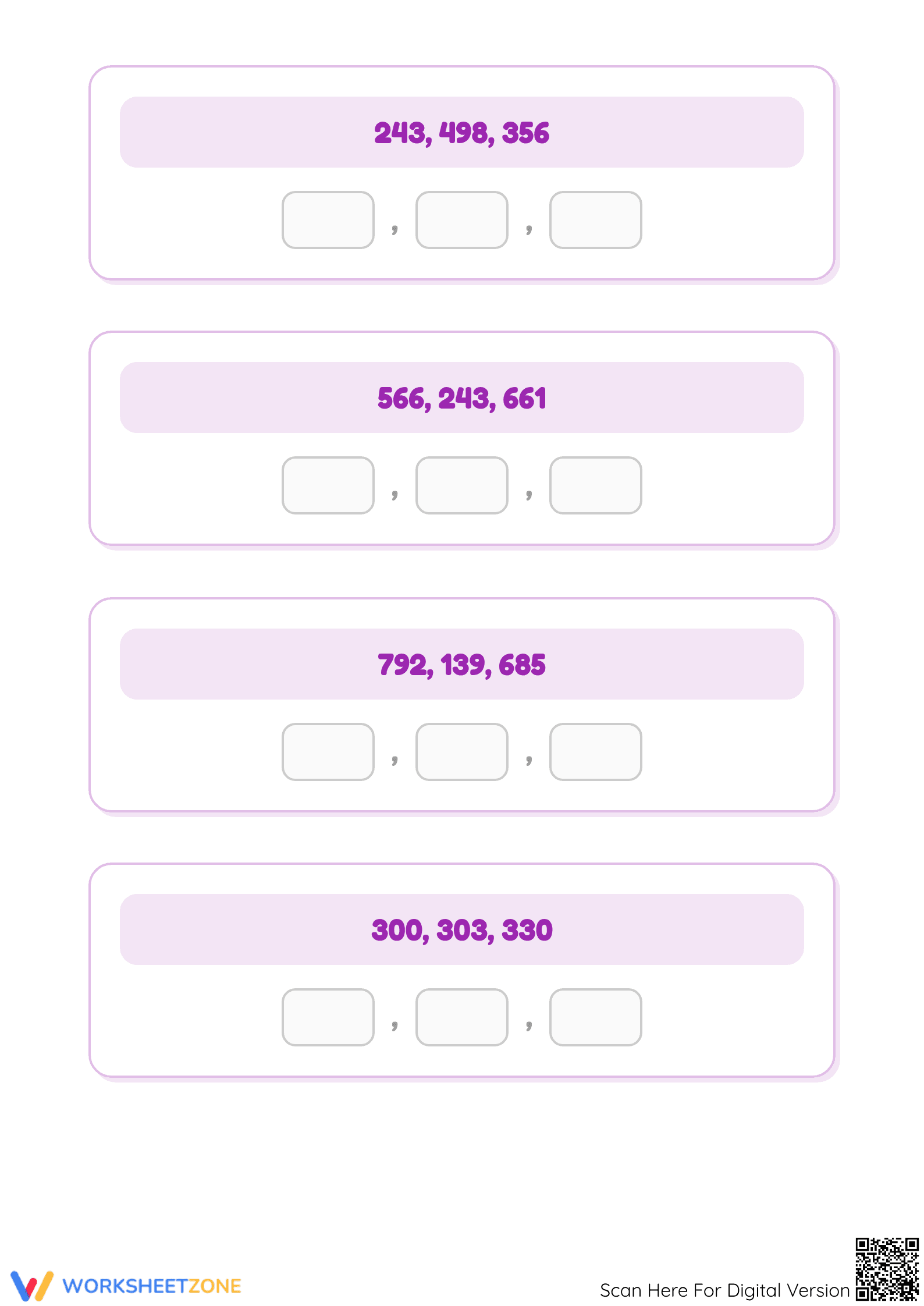Ordering Numbers Worksheet | Printable Grade 1 Math - Page 4