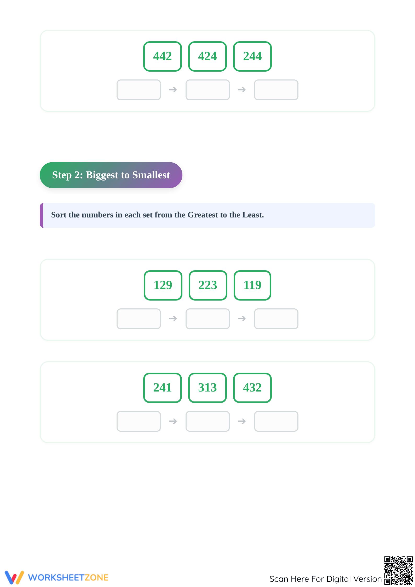 Ordering Numbers Mastery Worksheet | Printable Grade 1 Math - Page 3