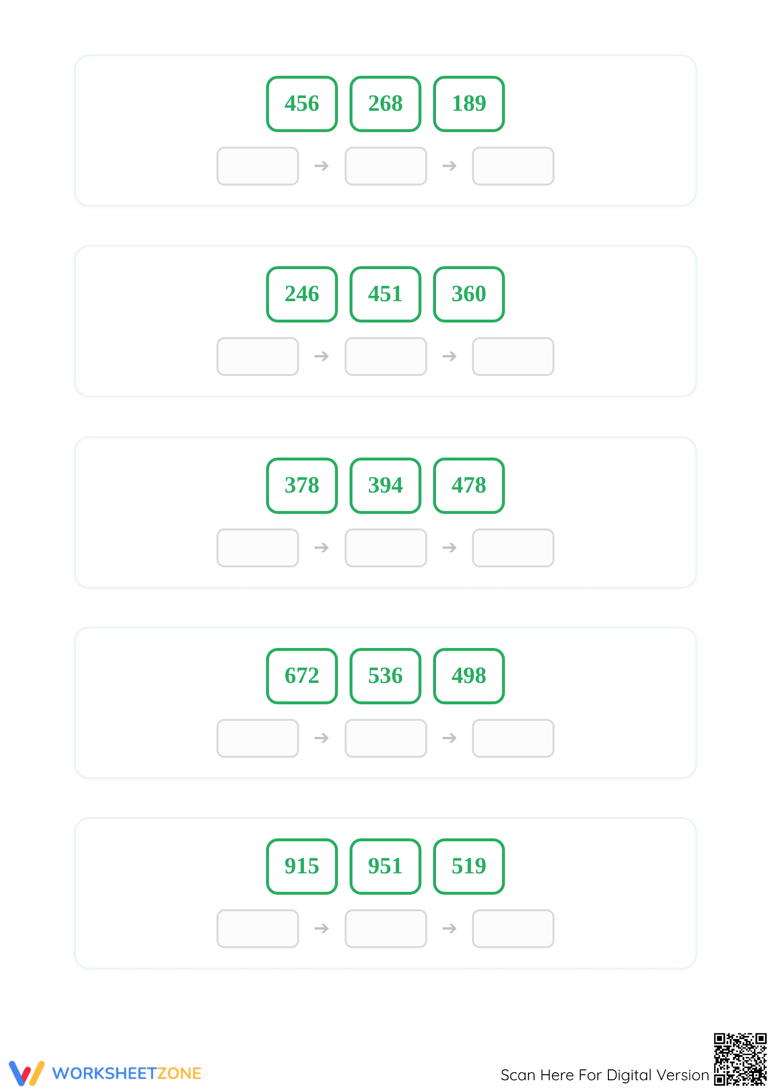 Ordering Numbers Mastery Worksheet | Printable Grade 1 Math - Page 4