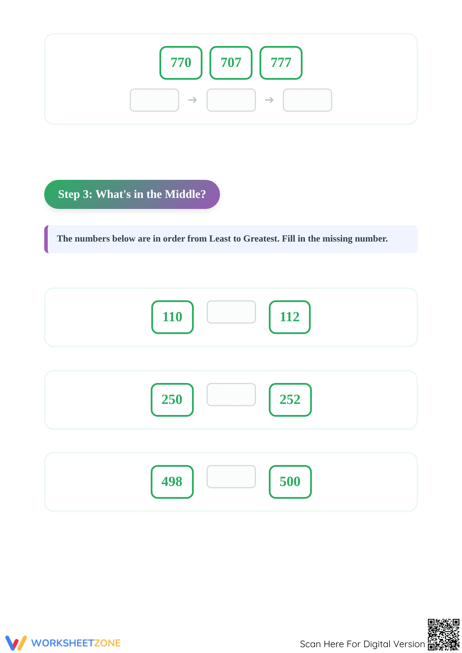 Ordering Numbers Mastery Worksheet | Printable Grade 1 Math - Page 5