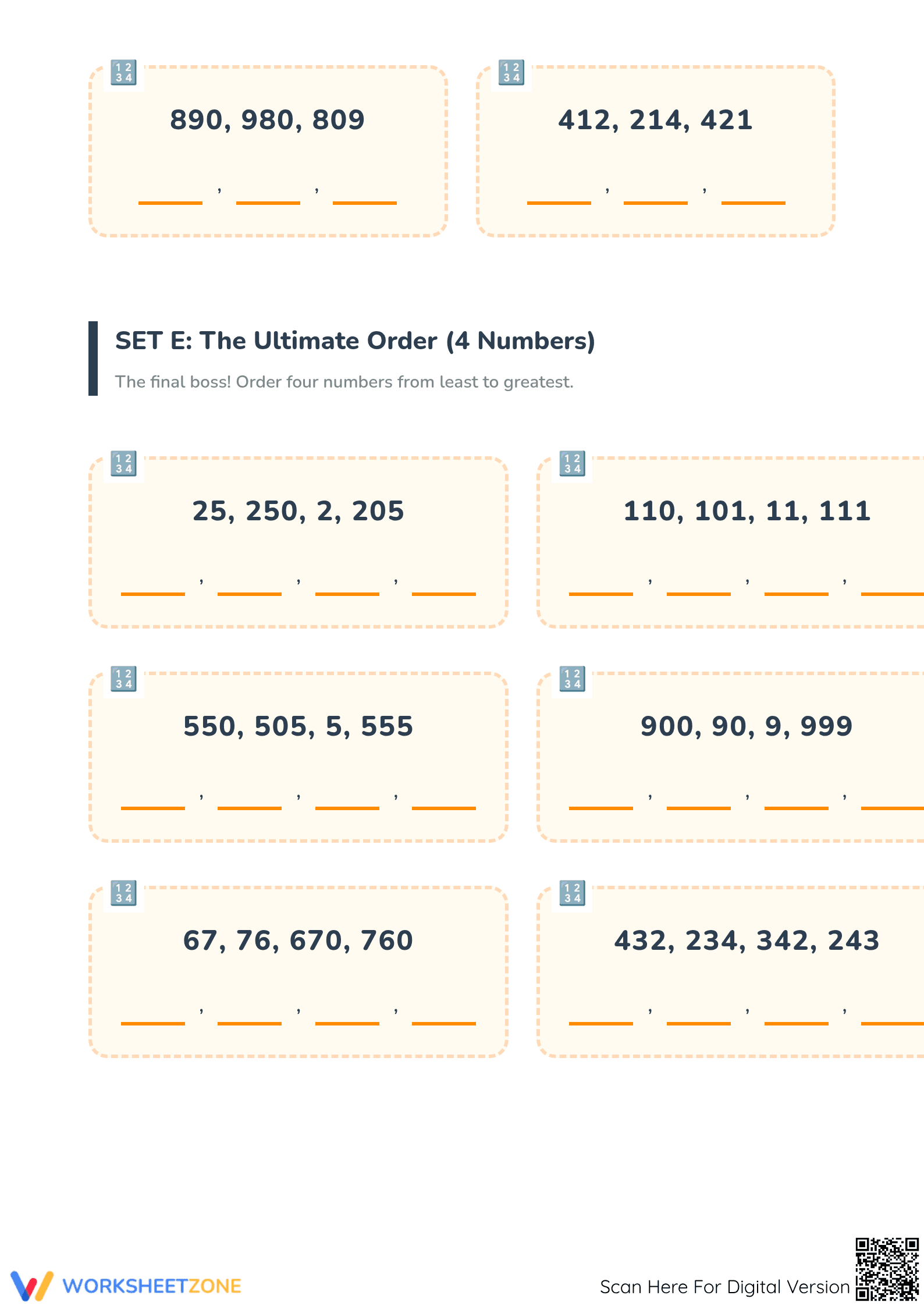 Printable Ordering Numbers Worksheet | Grade 1 Math - Page 4