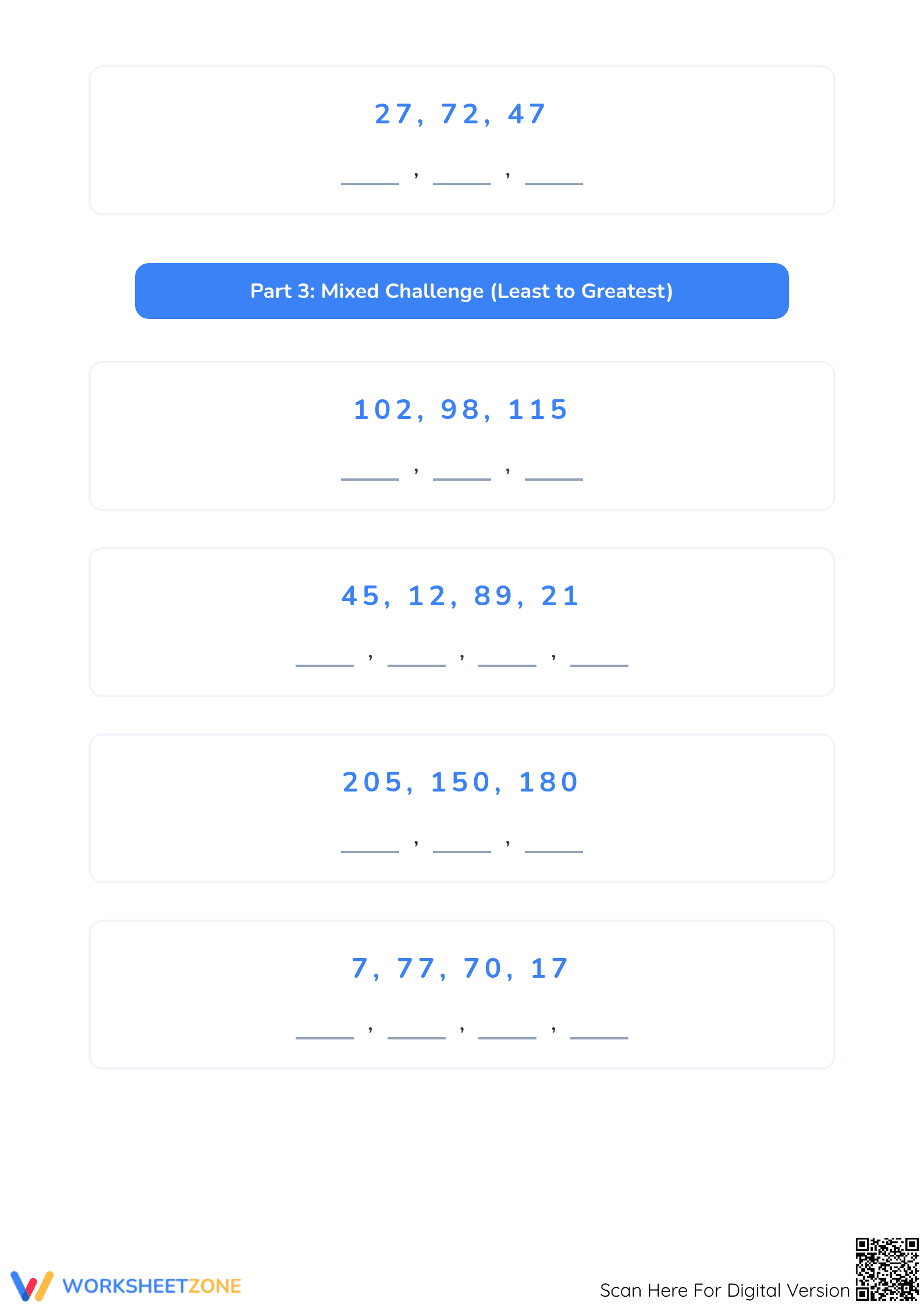 Printable Ordering Numbers Worksheet | Grade 1 Math Aligned - Page 4