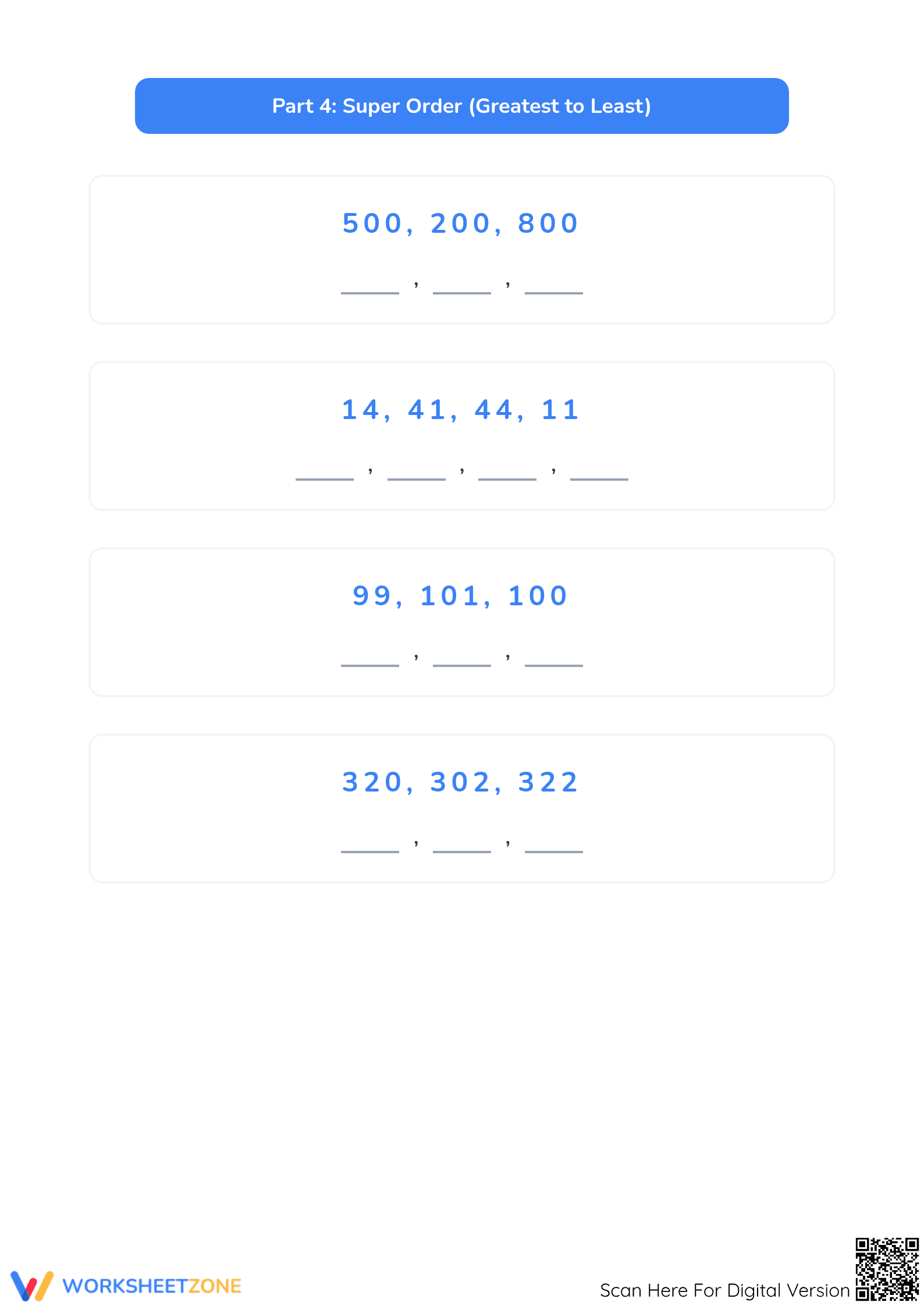 Printable Ordering Numbers Worksheet | Grade 1 Math Aligned - Page 5