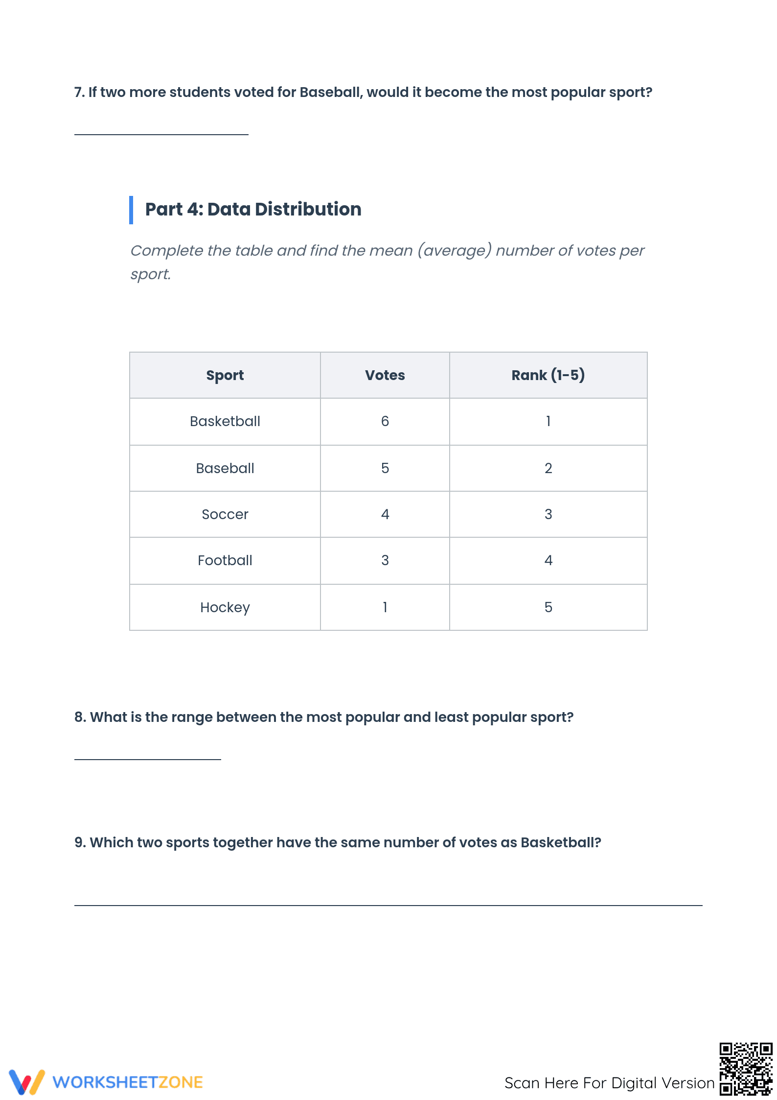 Essential Bar Graphing: Favorite Sports (Grades 4-6) - Page 3