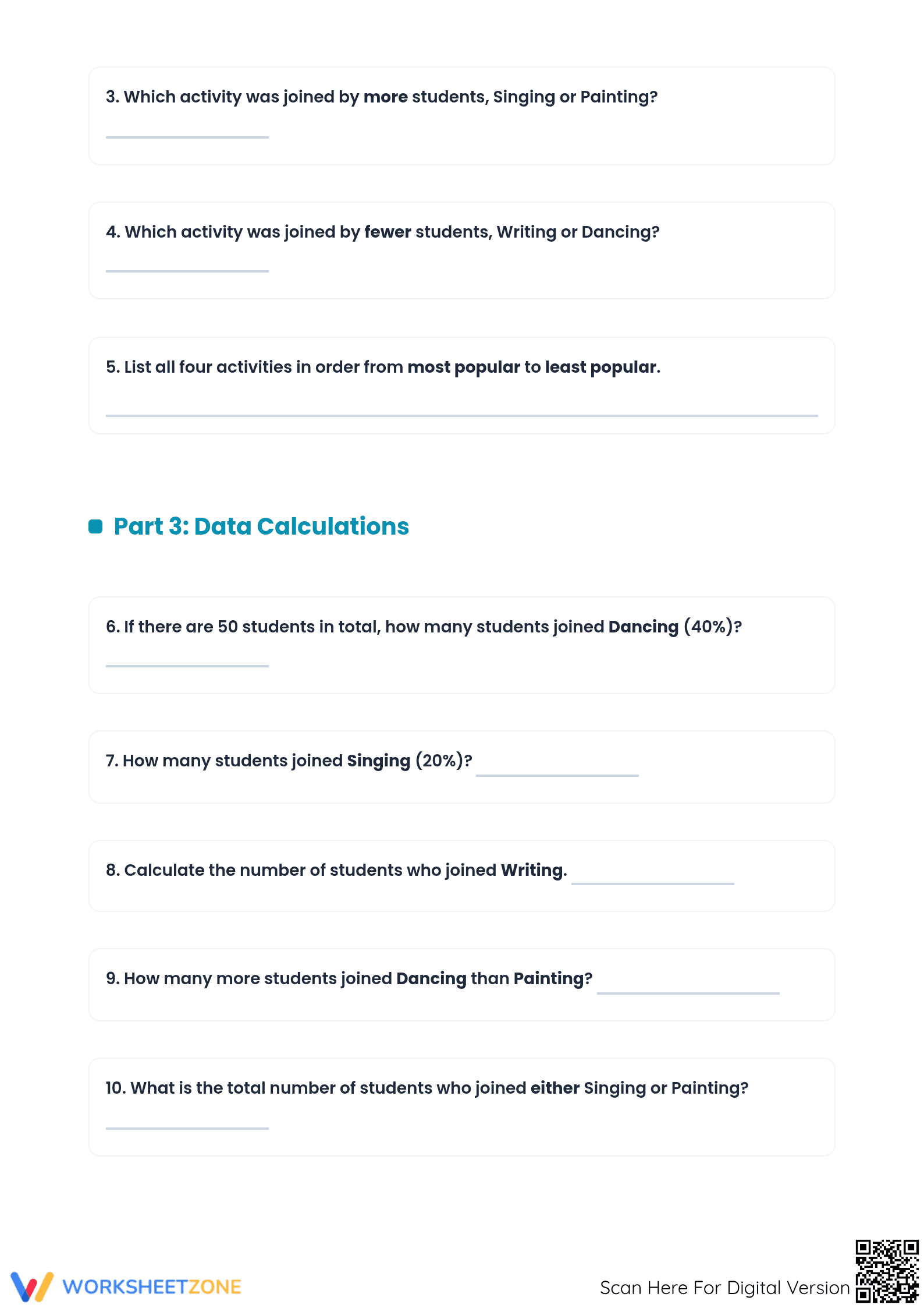 Printable Circle Graph Worksheet | Grade 4-6 Math Aligned - Page 2