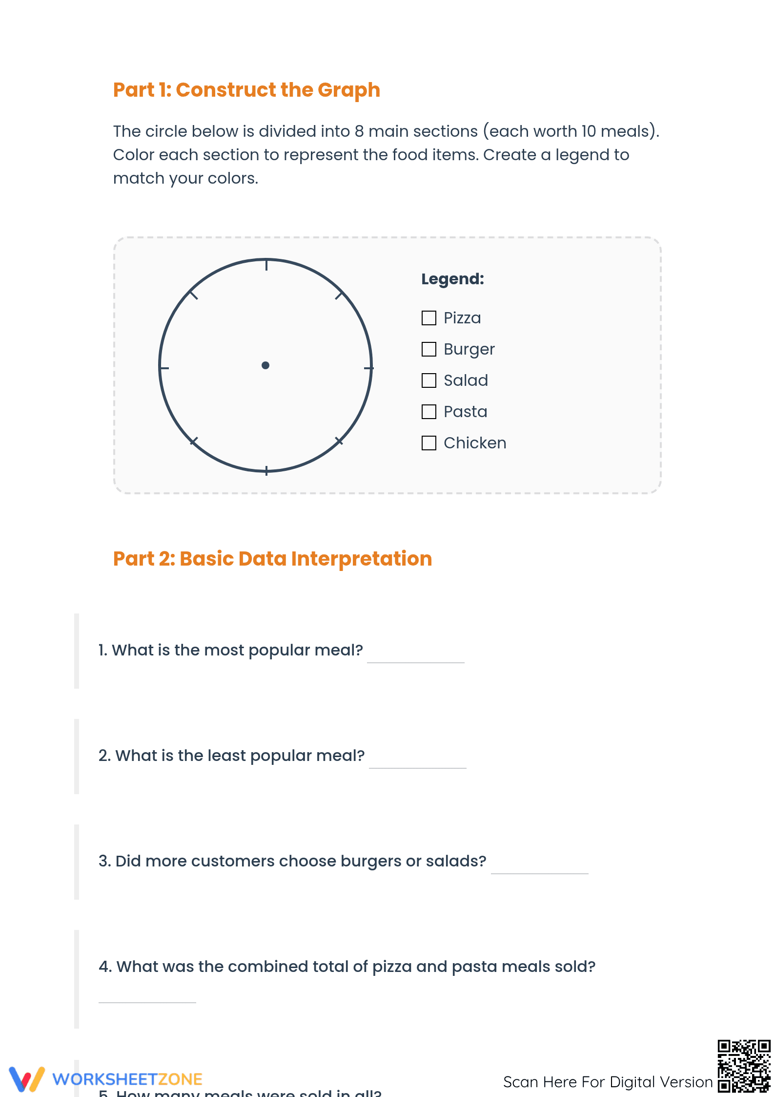 Printable Circle Graph Worksheet | Grade 4-6 Math - Page 2
