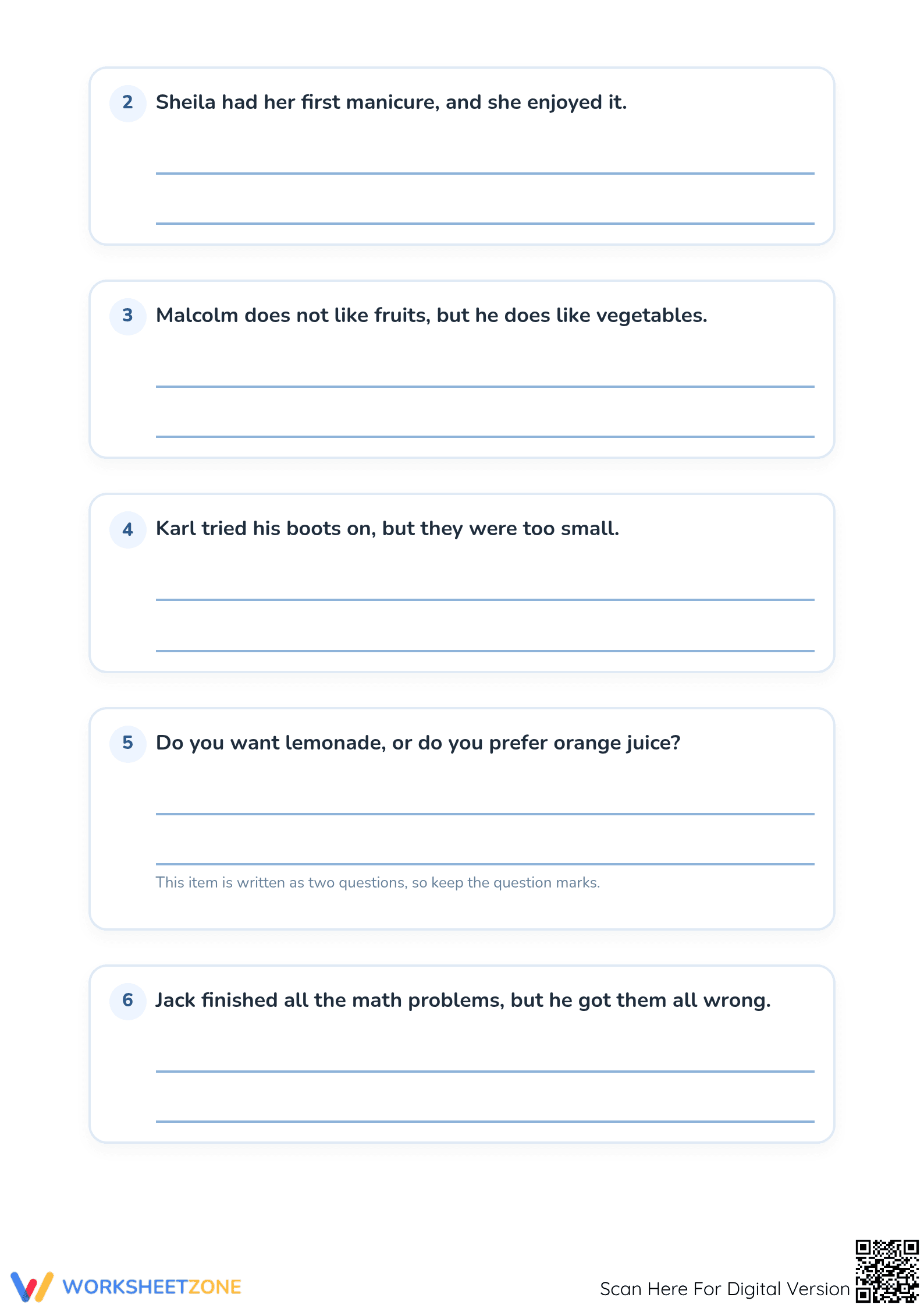 Printable Compound to Simple Sentences Worksheet | Grade 2 - Page 2