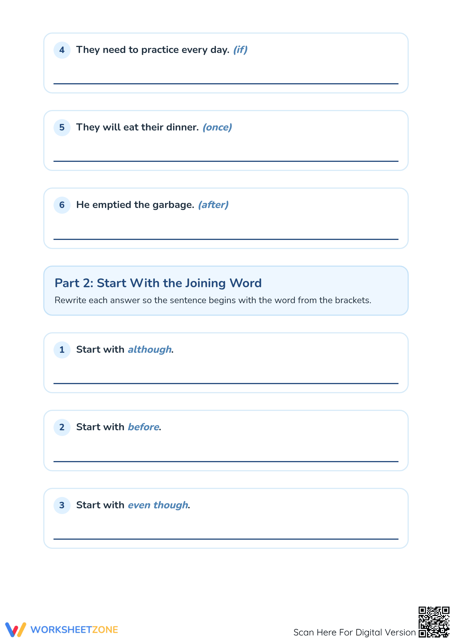 Complex Sentences Worksheet | Printable Grade 2 ELA - Page 2
