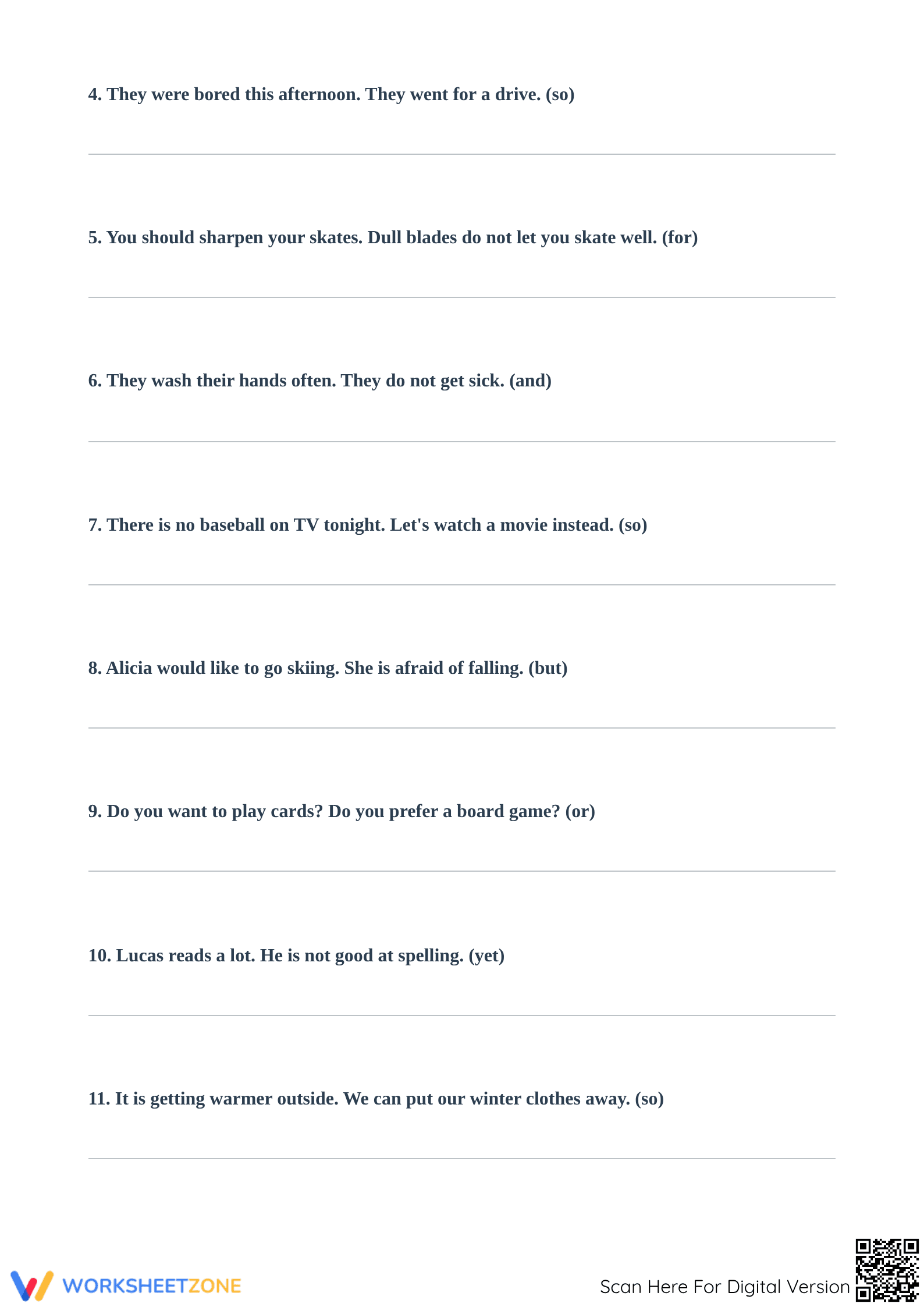 Compound Sentences Printable Worksheet | Grade 2 ELA - Page 2