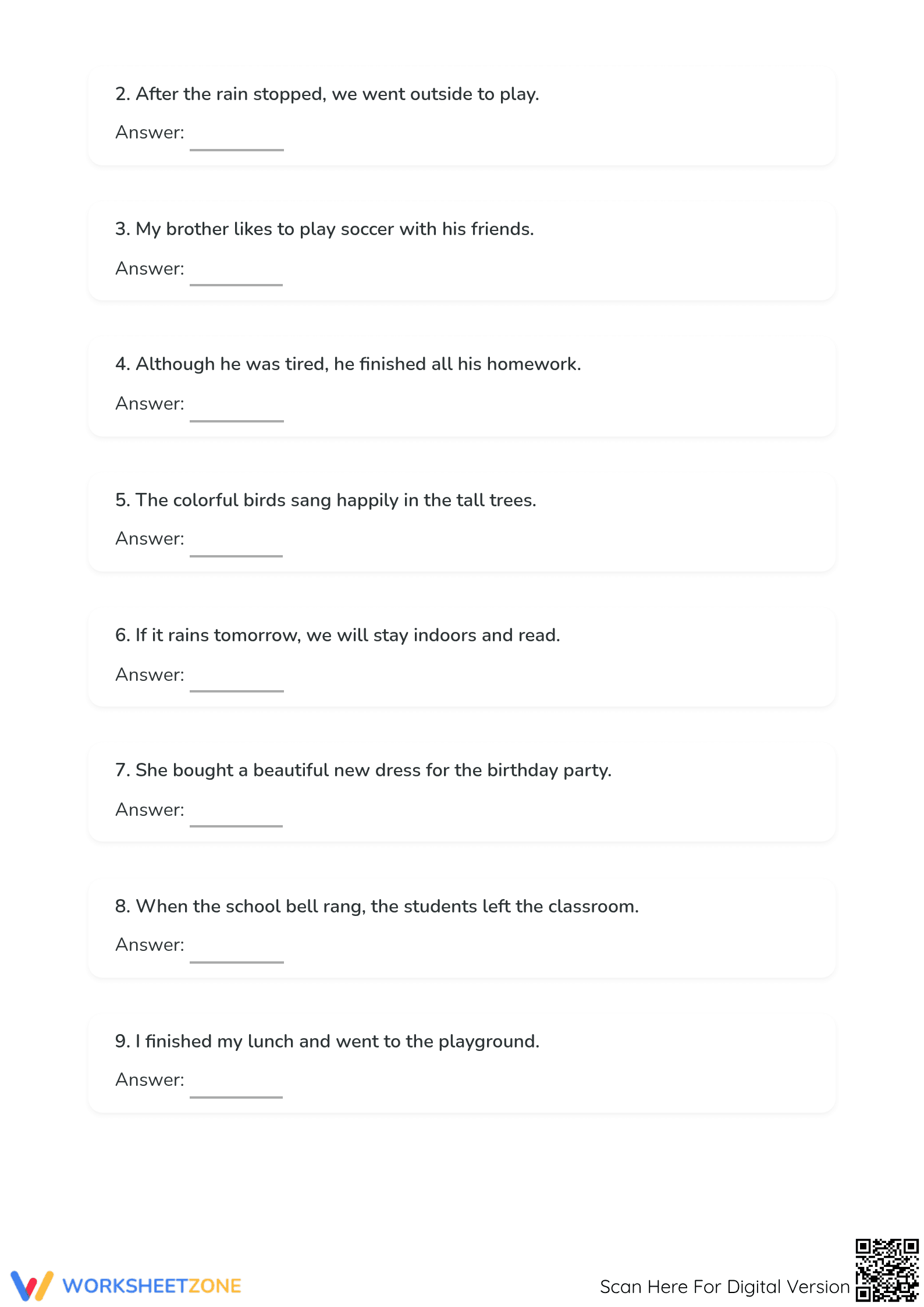 Printable Simple and Complex Sentences Worksheet | Grade 2 - Page 2