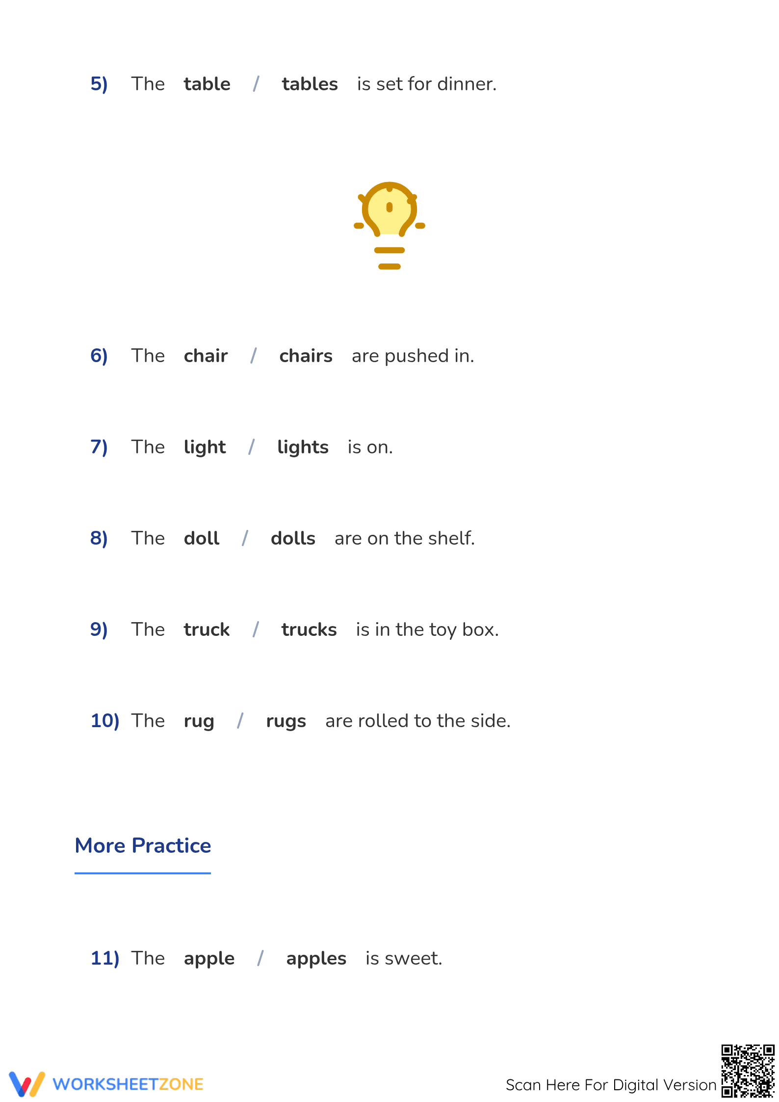 Subject-Verb Agreement Worksheet | Grade 1 Printable - Page 2