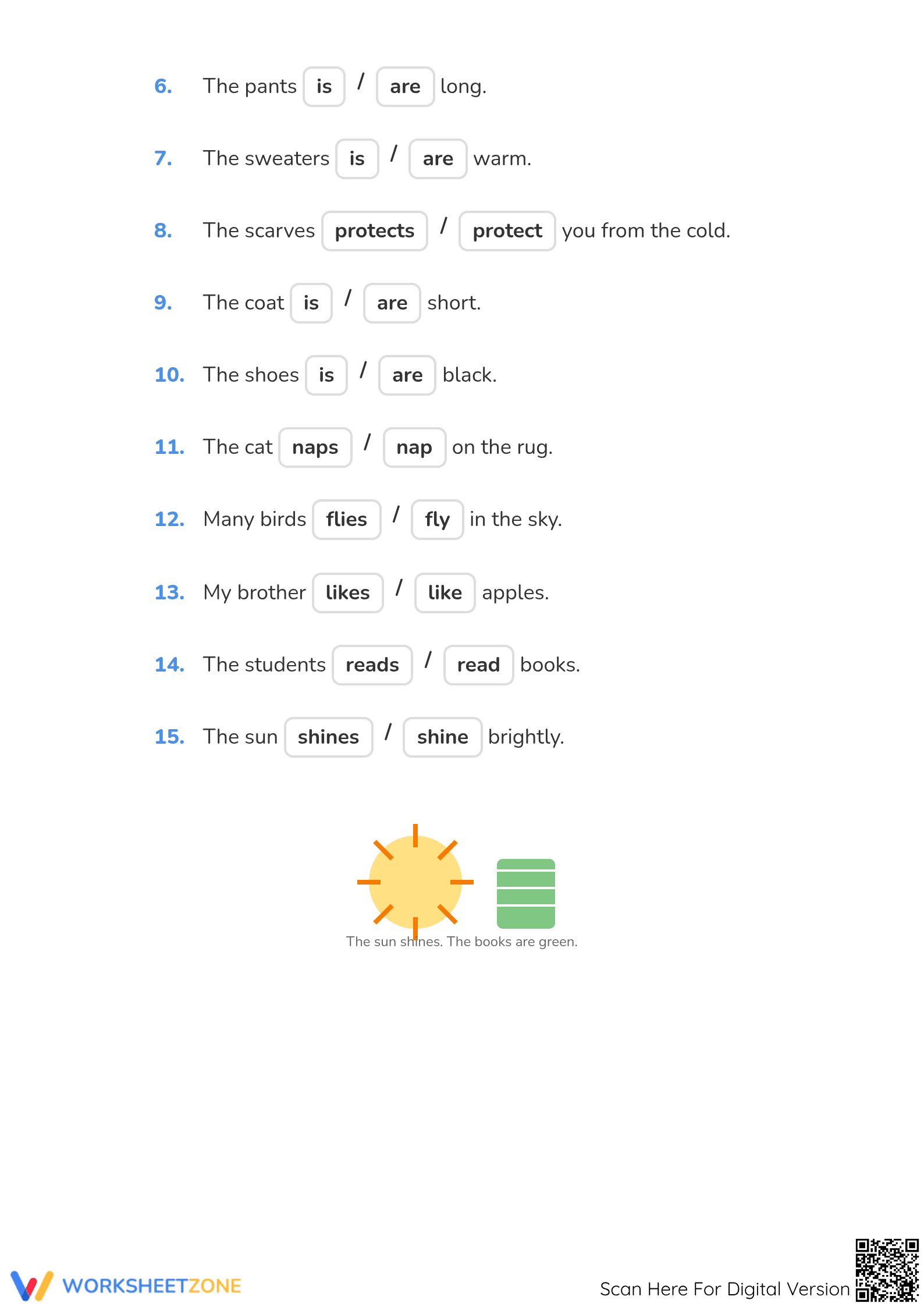 Printable Singular and Plural Verbs Worksheet | Grade 1 ELA - Page 2