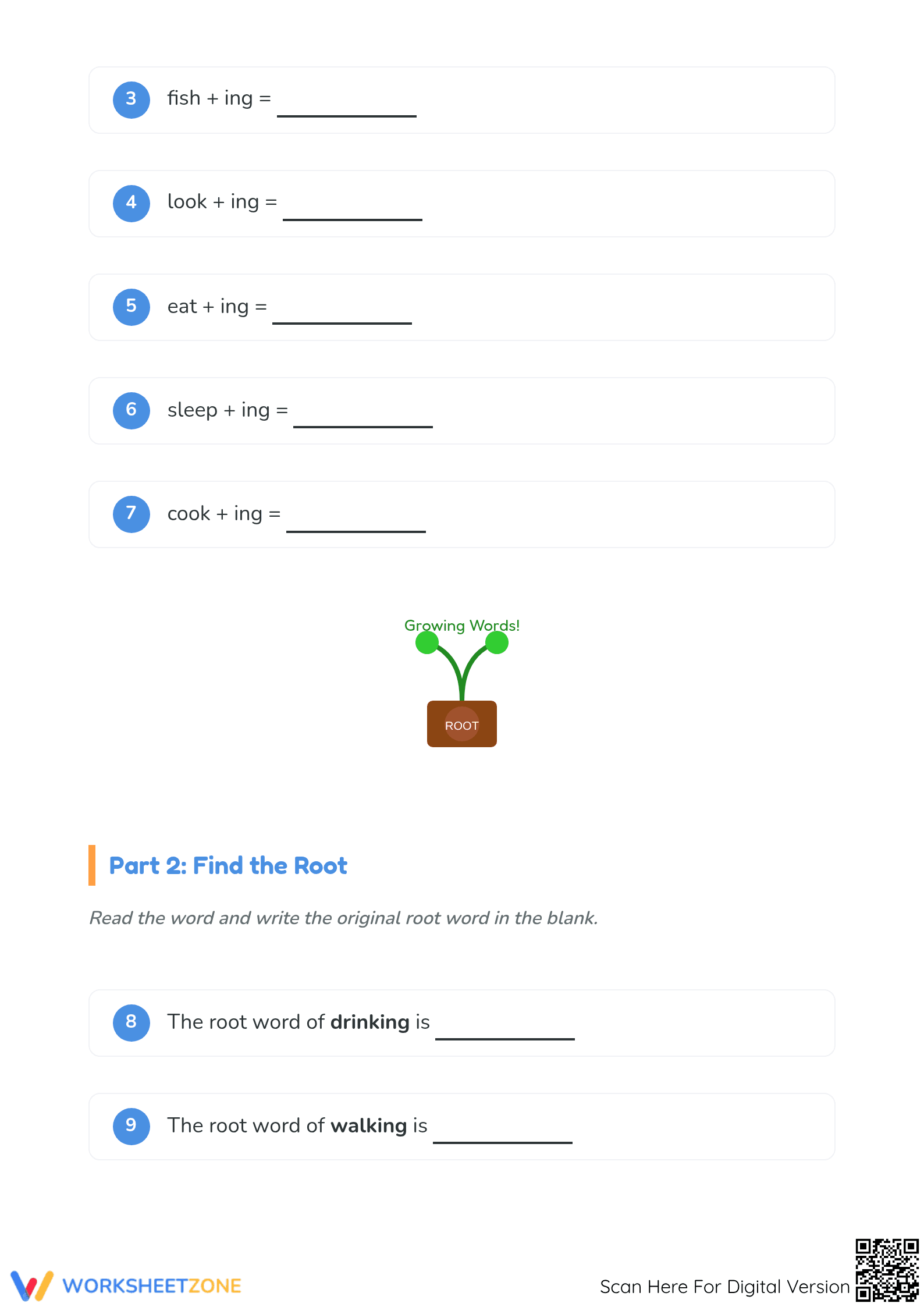 Essential Root Words & Suffixes Worksheet | Grade 1 ELA - Page 2