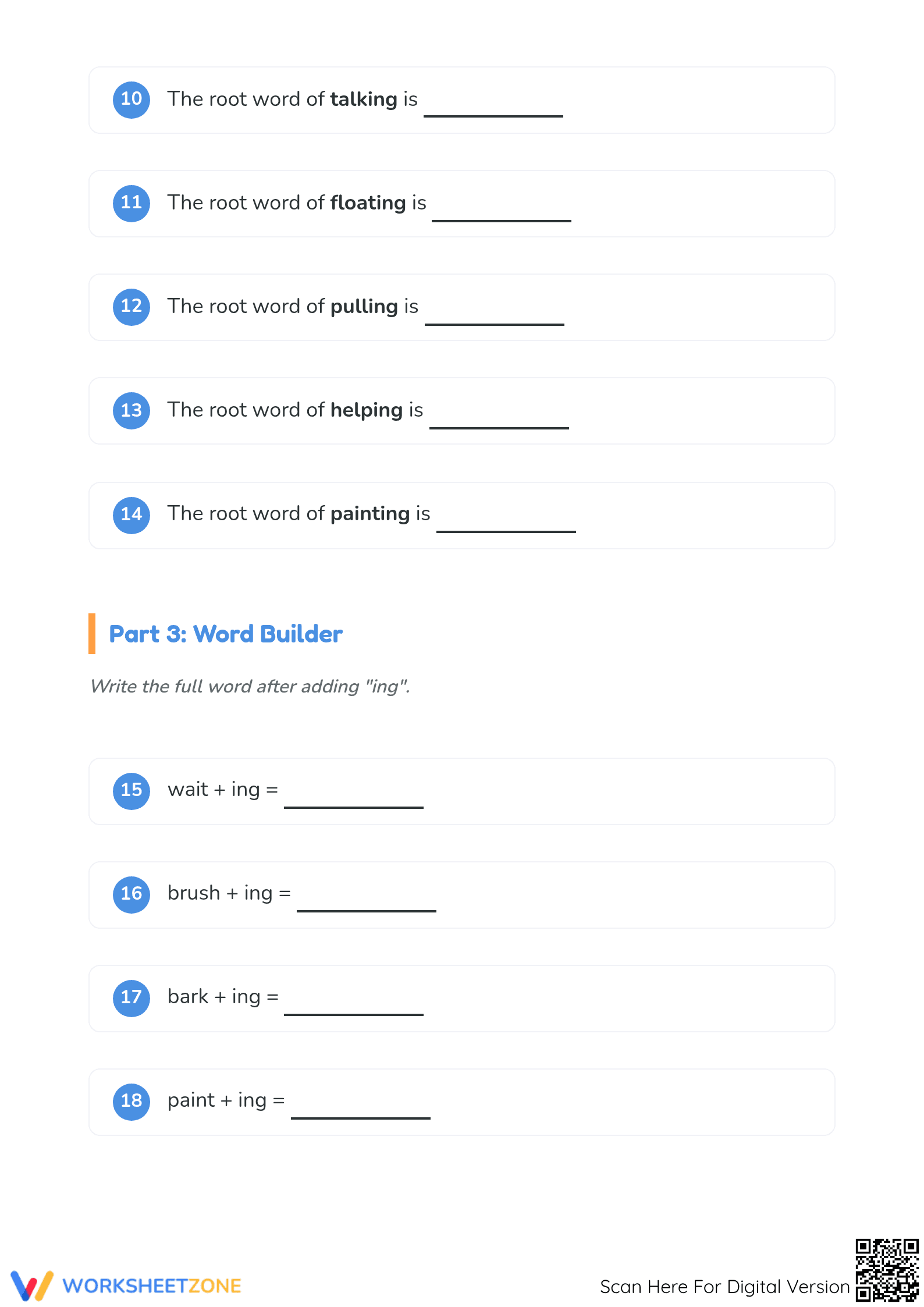Essential Root Words & Suffixes Worksheet | Grade 1 ELA - Page 3