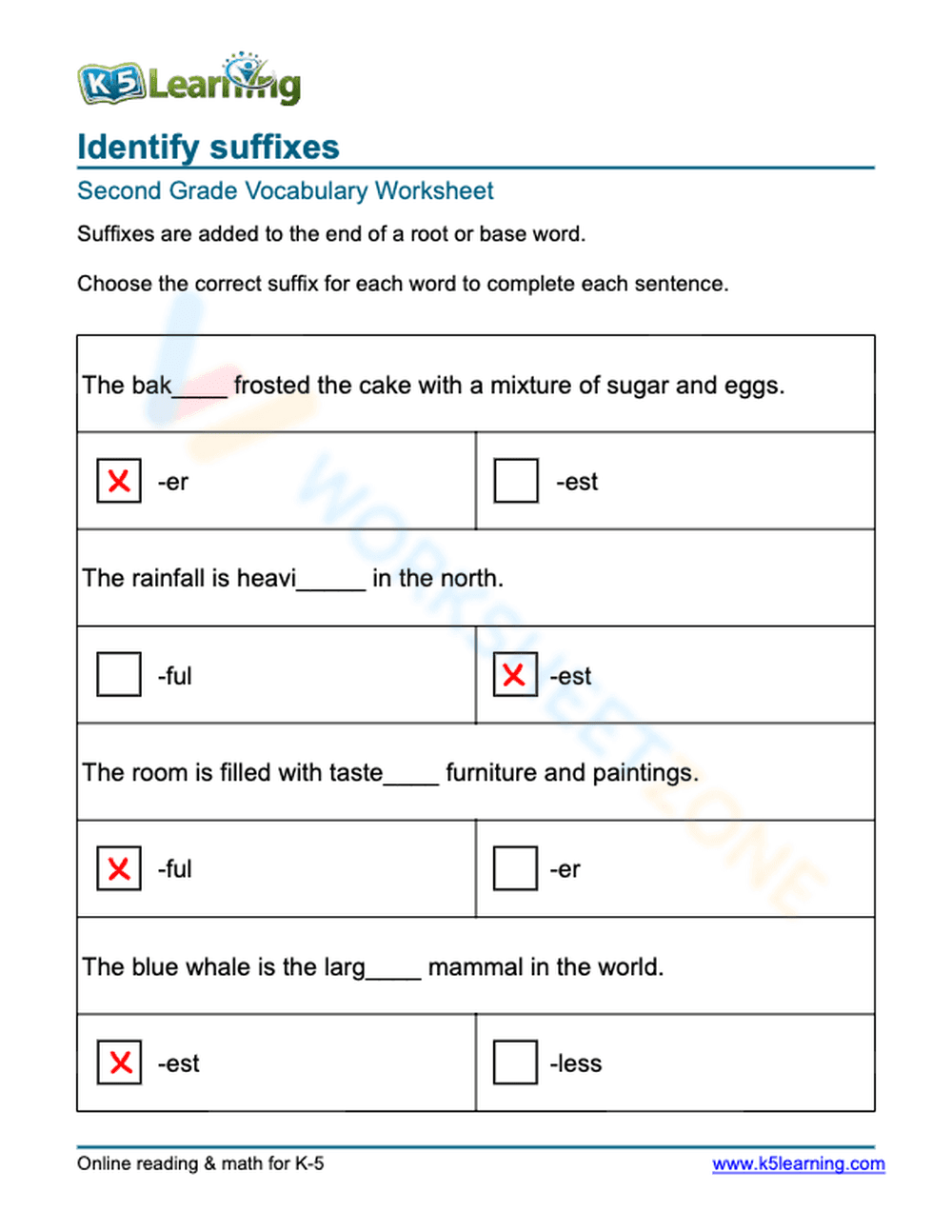 Identify suffixes 7 - Page 2