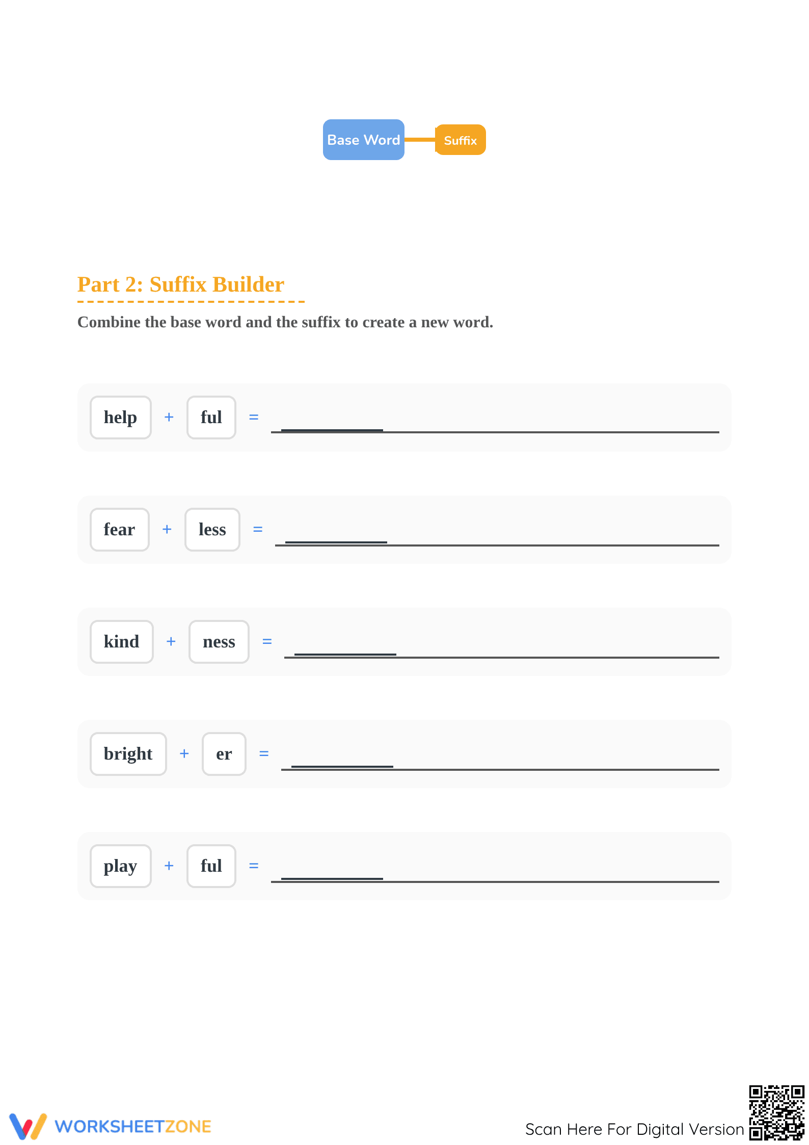 Printable Suffixes Practice Worksheet | Grade 2 ELA - Page 2
