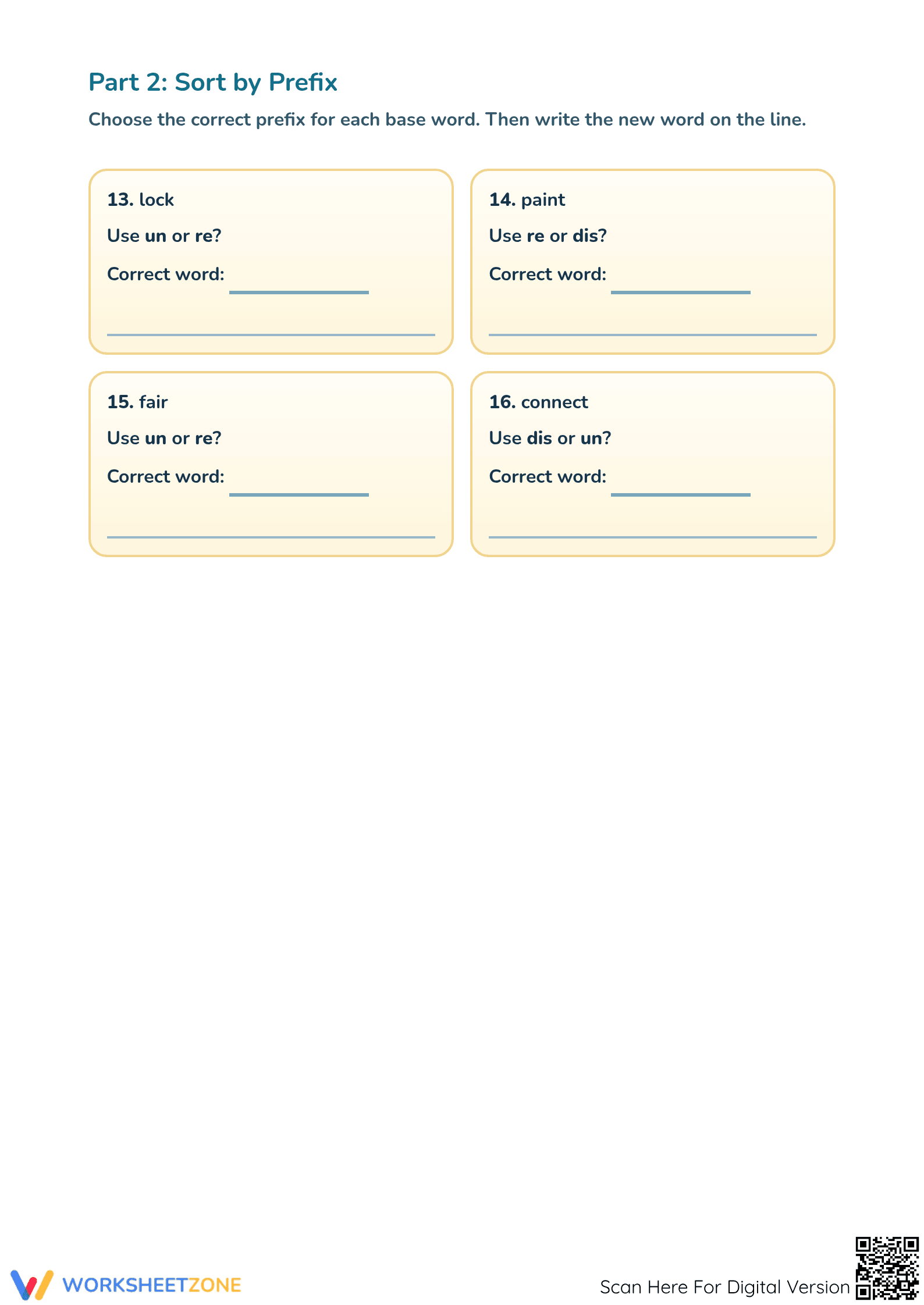 Printable Prefix Worksheet | Grade 2 ELA Word Study - Page 4