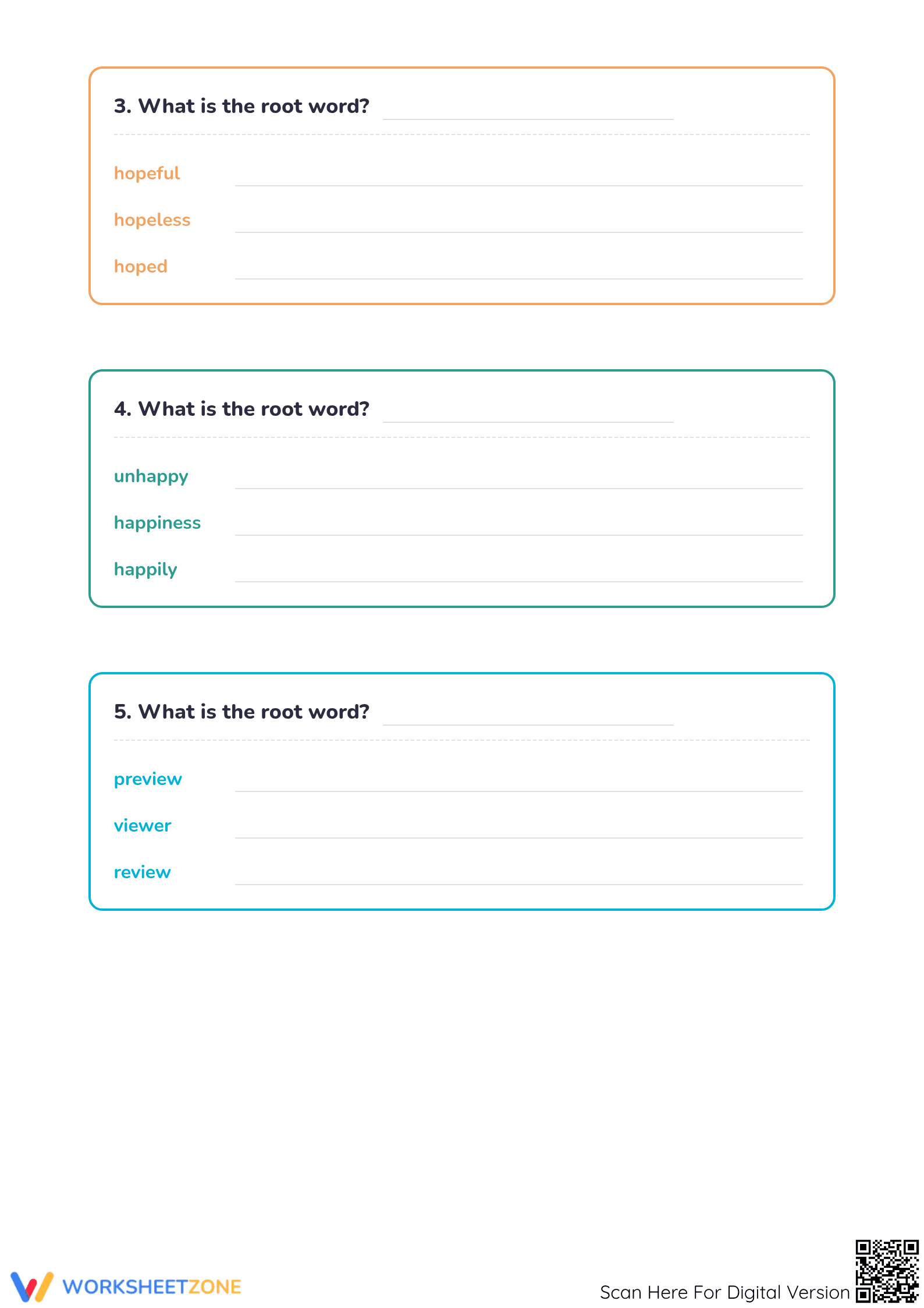 Essential Root Words & Affixes Worksheet | Grade 3-5 - Page 2