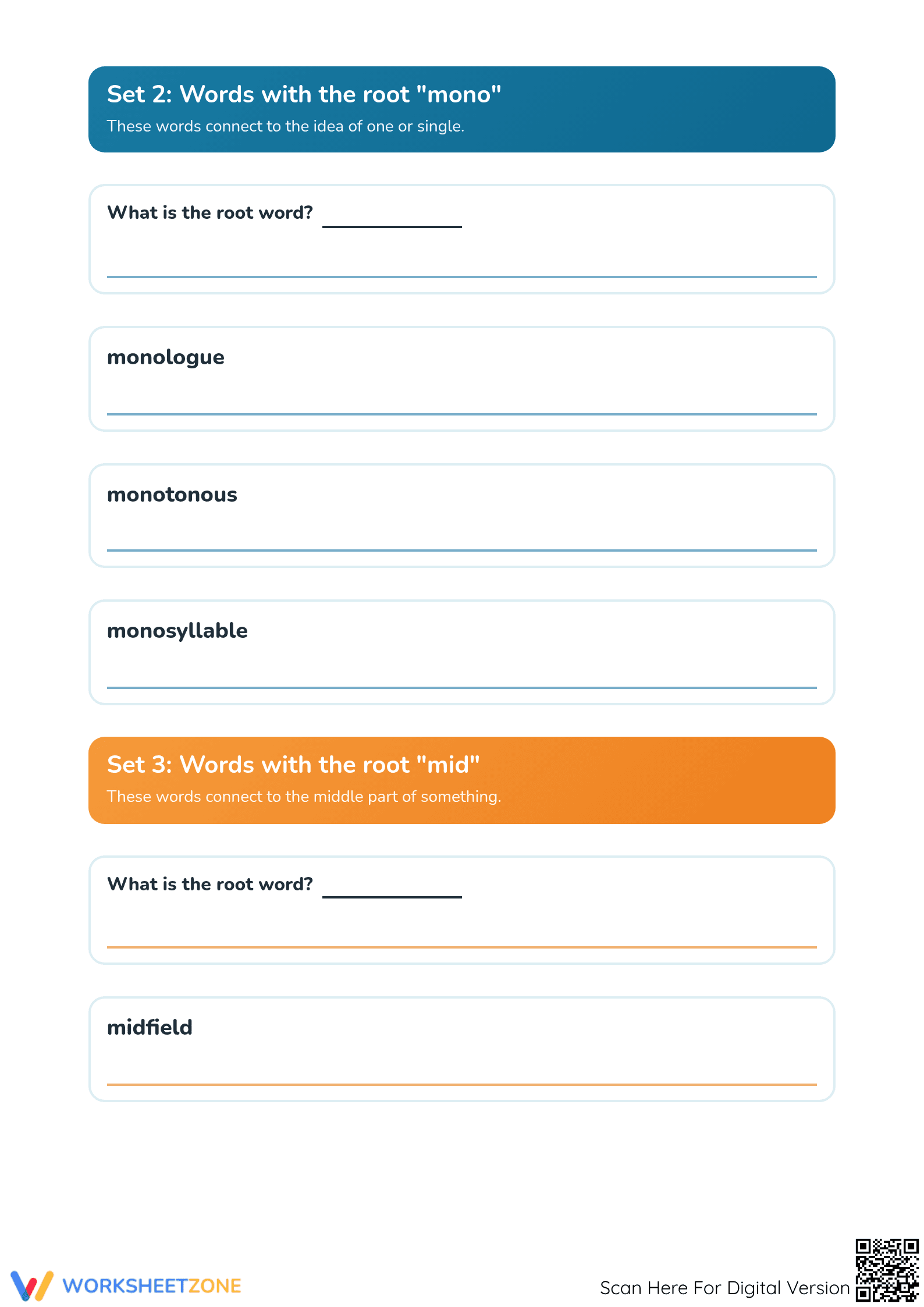 Printable Grade 3-5 Greek and Latin Roots Worksheet - Page 2