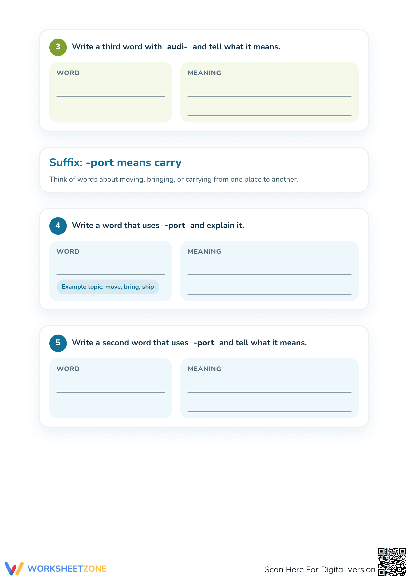 Expand the Words: Essential Affixes Worksheet | Grade 4 - Page 2
