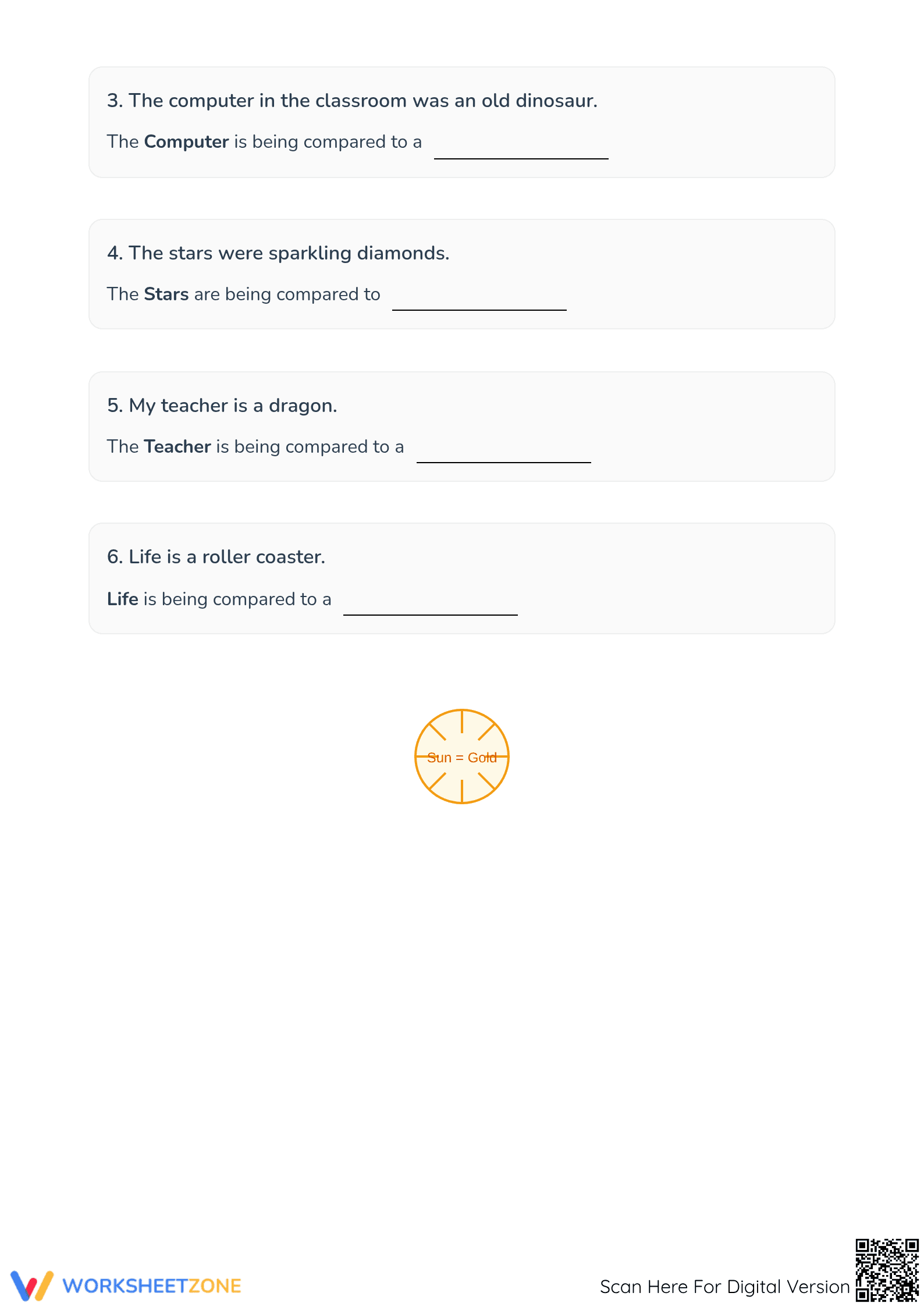 Mastering Metaphors Worksheet | Printable Grade 4 ELA - Page 2