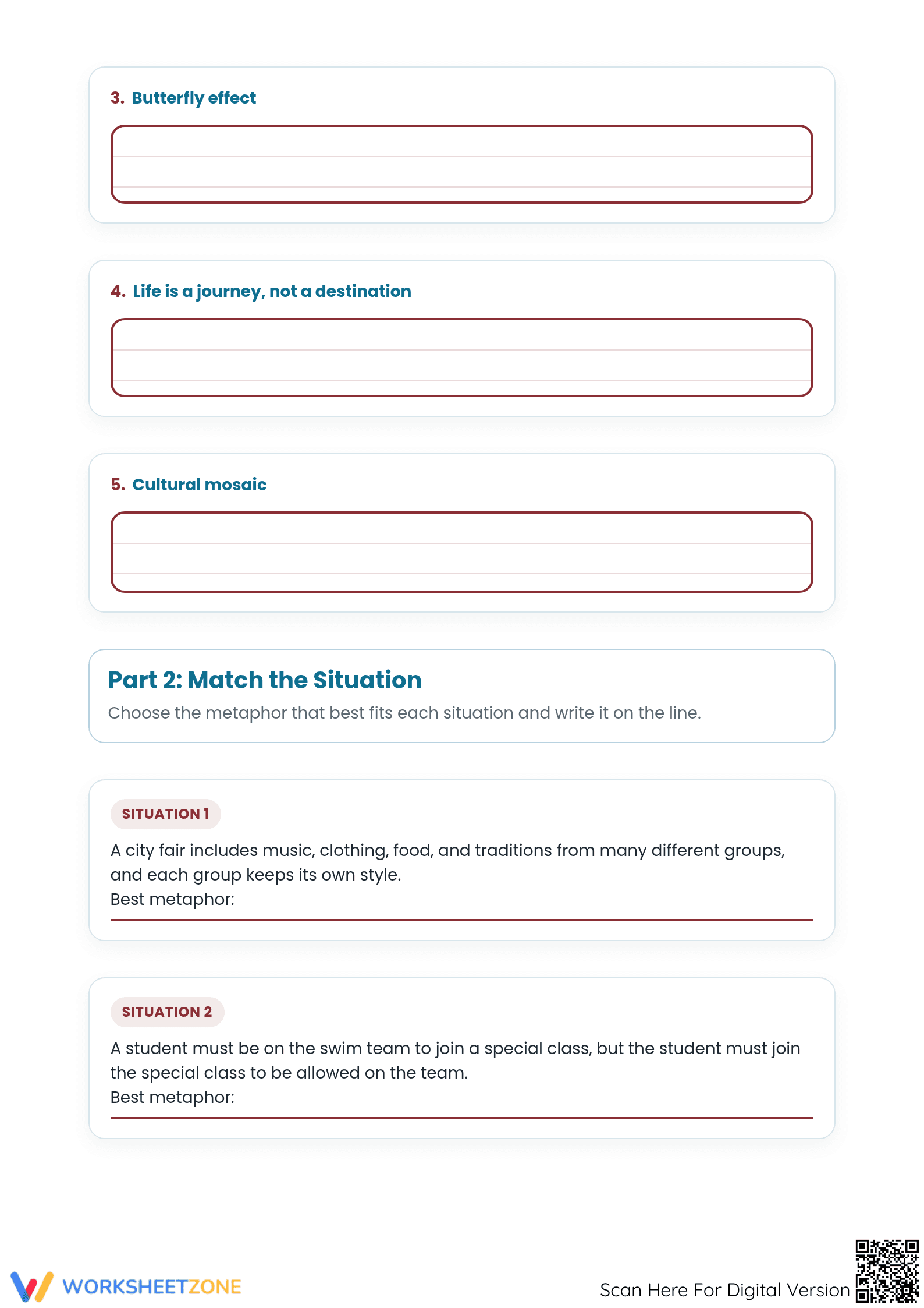 Essential Metaphors Worksheet | Grade 4 ELA Practice - Page 2