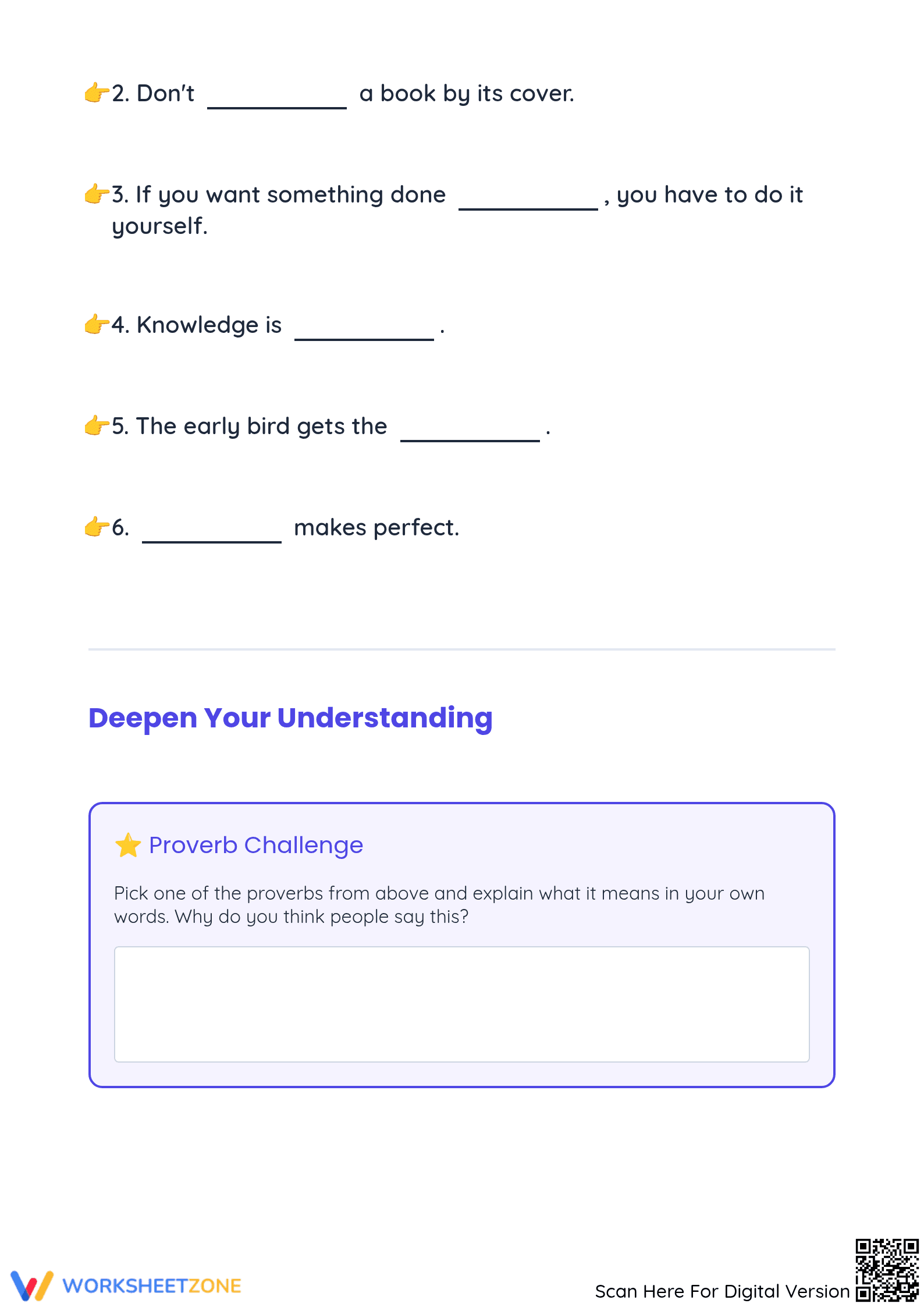 Printable Proverbs Worksheet | Grade 4 ELA Guide - Page 2