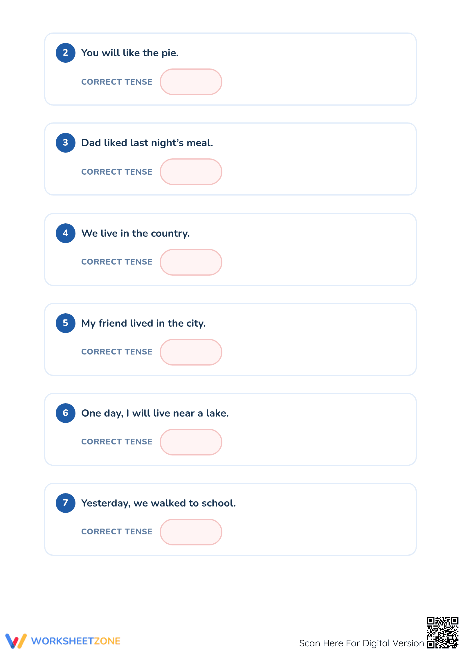 Printable Grade 1 Verb Tense Worksheet: Past, Present, Future - Page 4