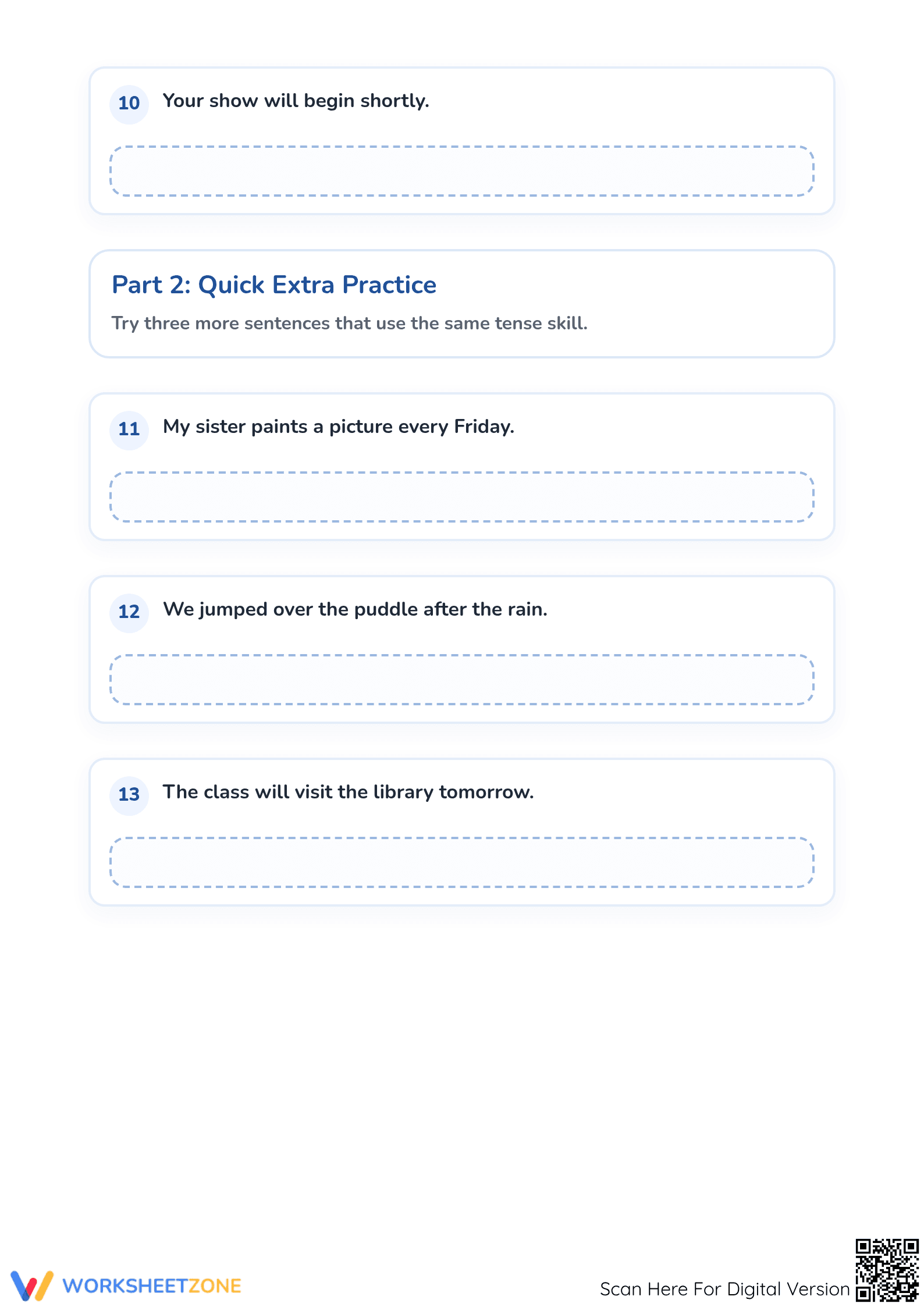 Printable Past Present or Future Tense Worksheet | Grade 1-3 - Page 3