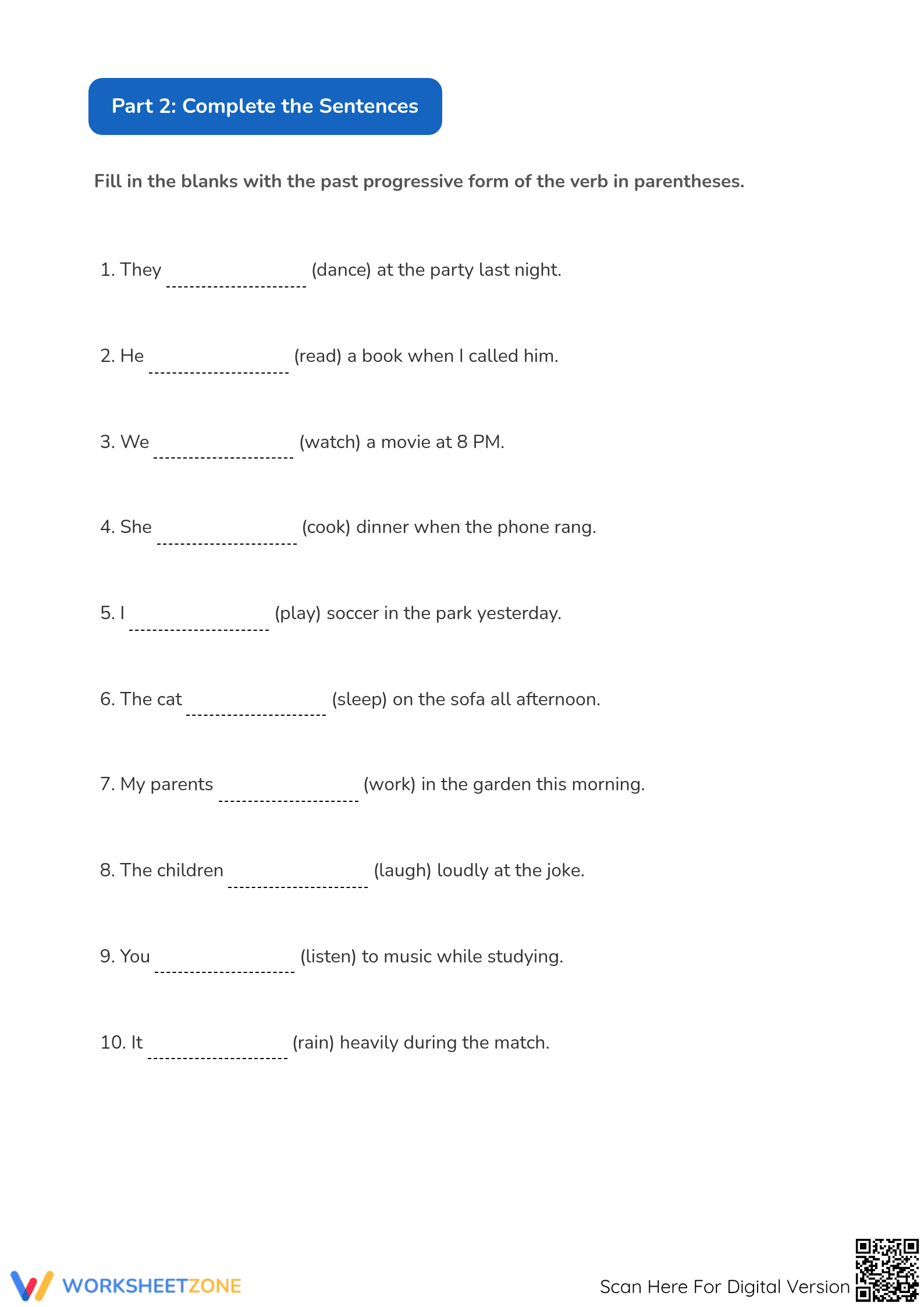 Past Progressive Tense Worksheet | Grade 3 Essential - Page 2