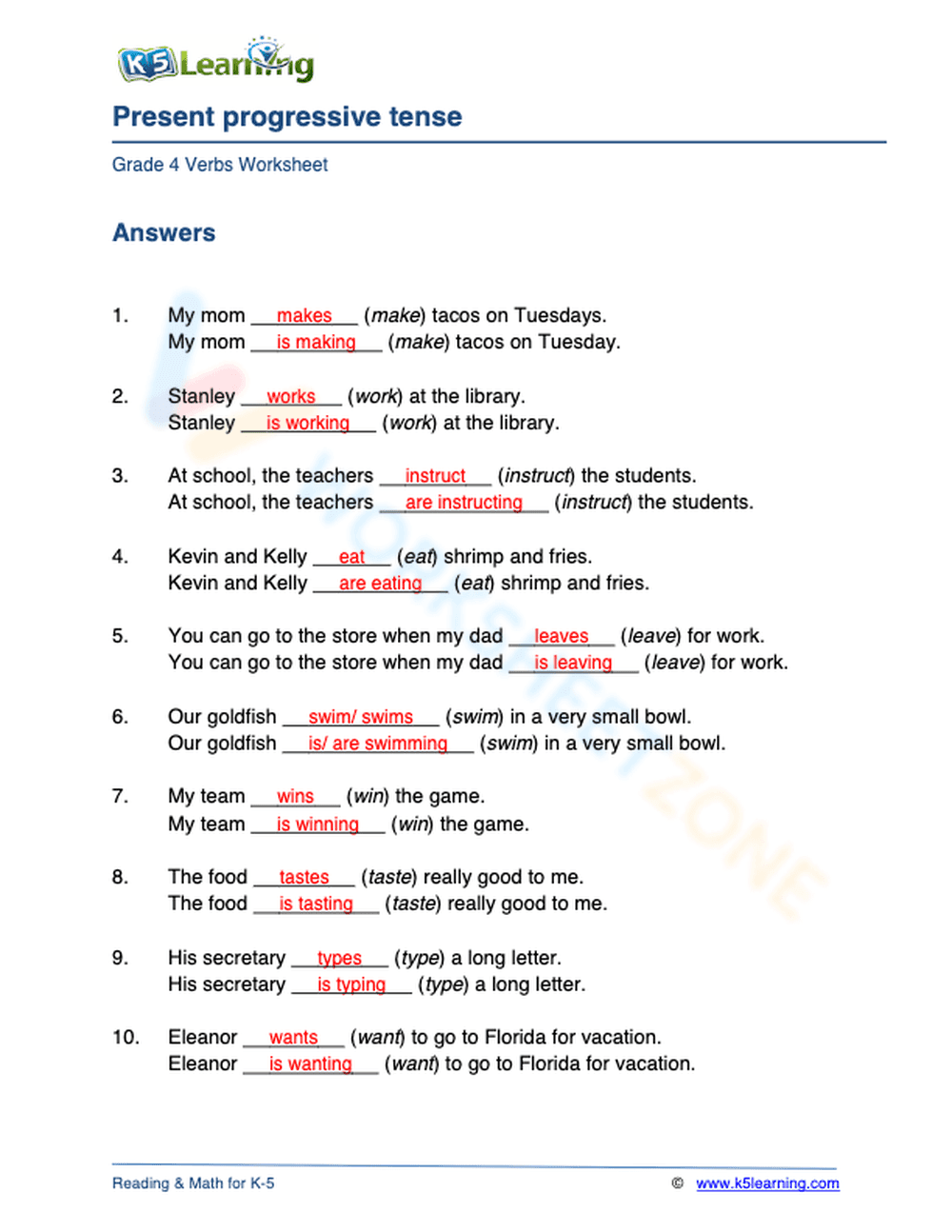 Present progressive tense 1 - Page 2