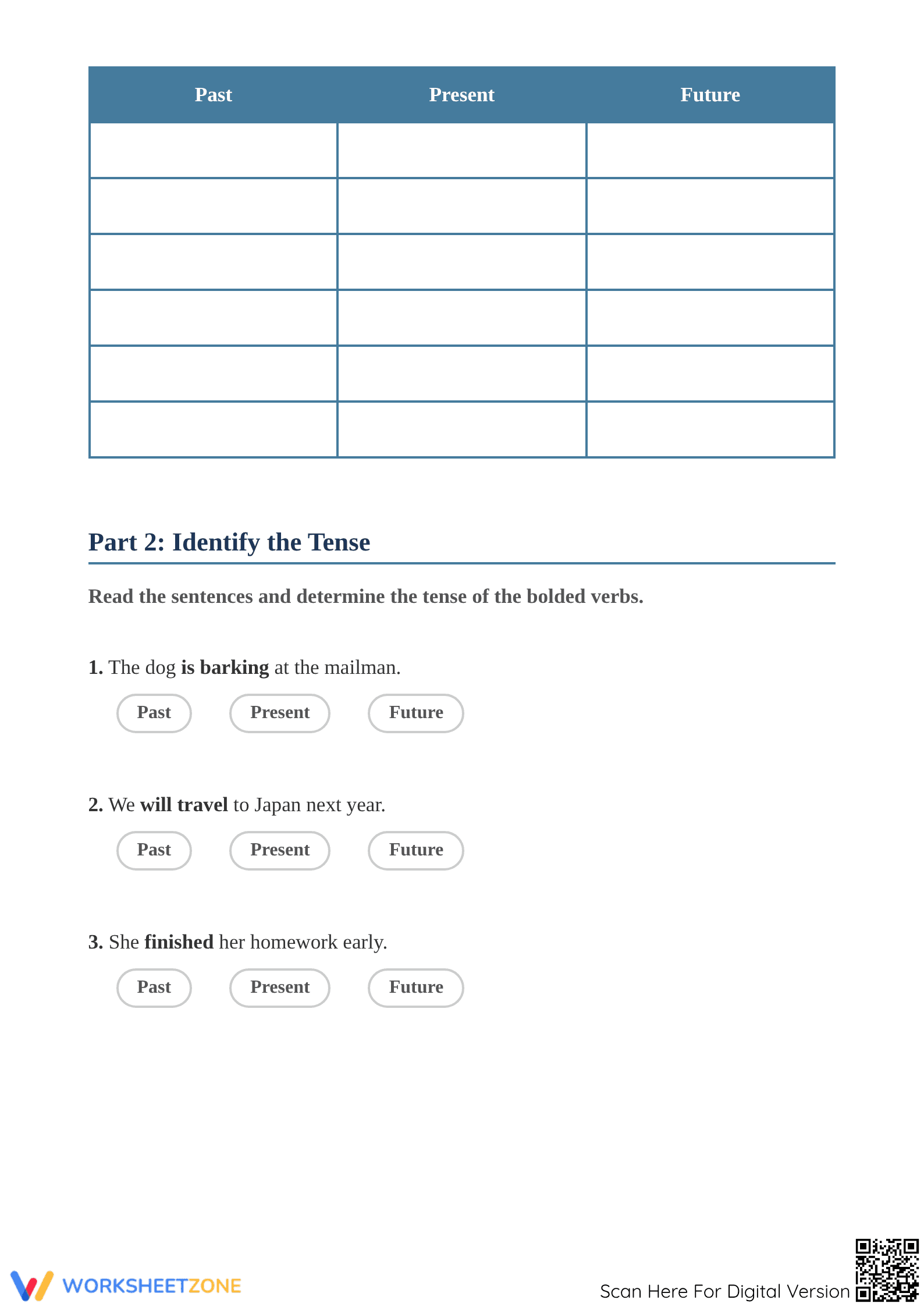 Grade 3 Verb Tenses Worksheet | Essential Printable - Page 2