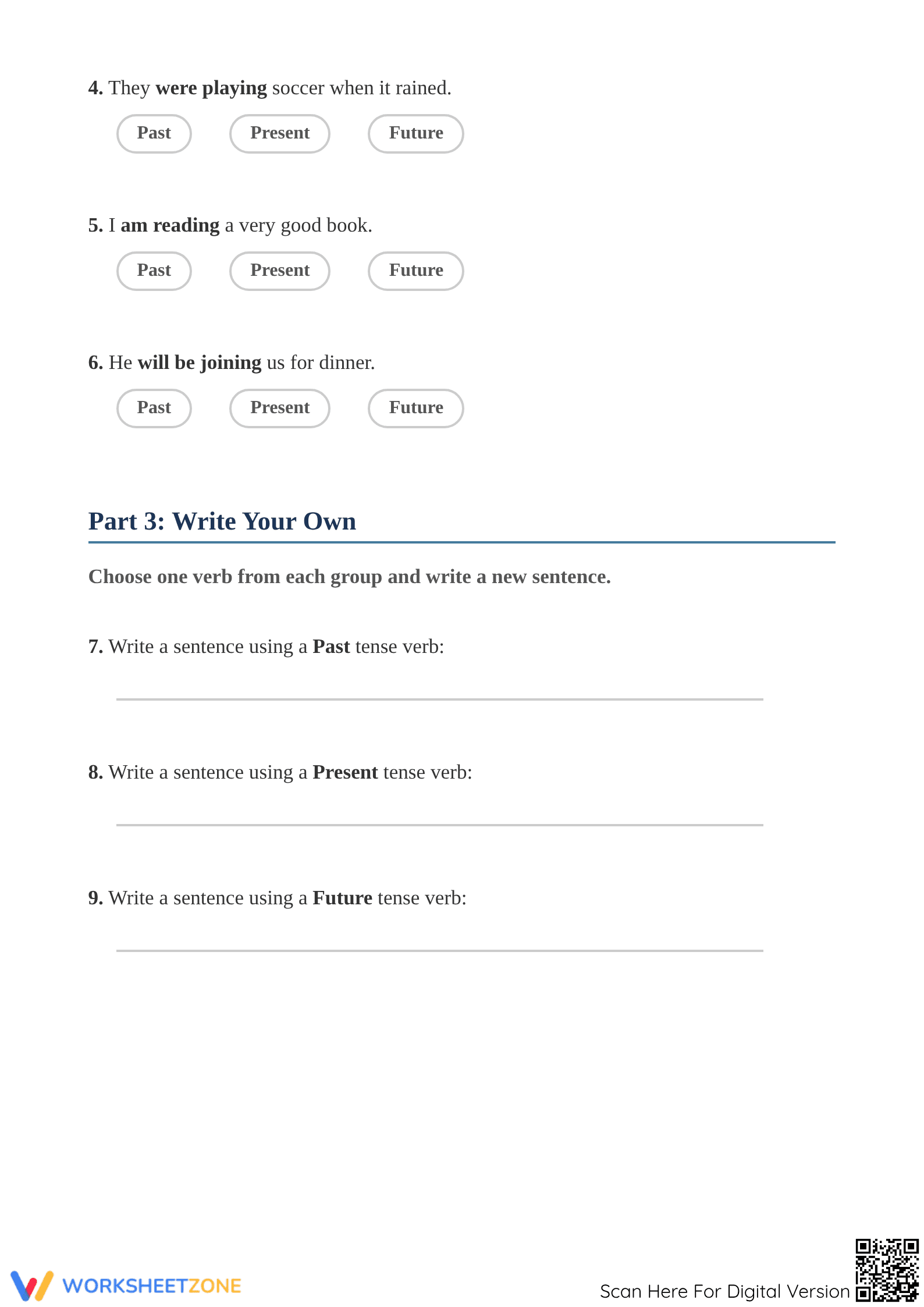 Grade 3 Verb Tenses Worksheet | Essential Printable - Page 3