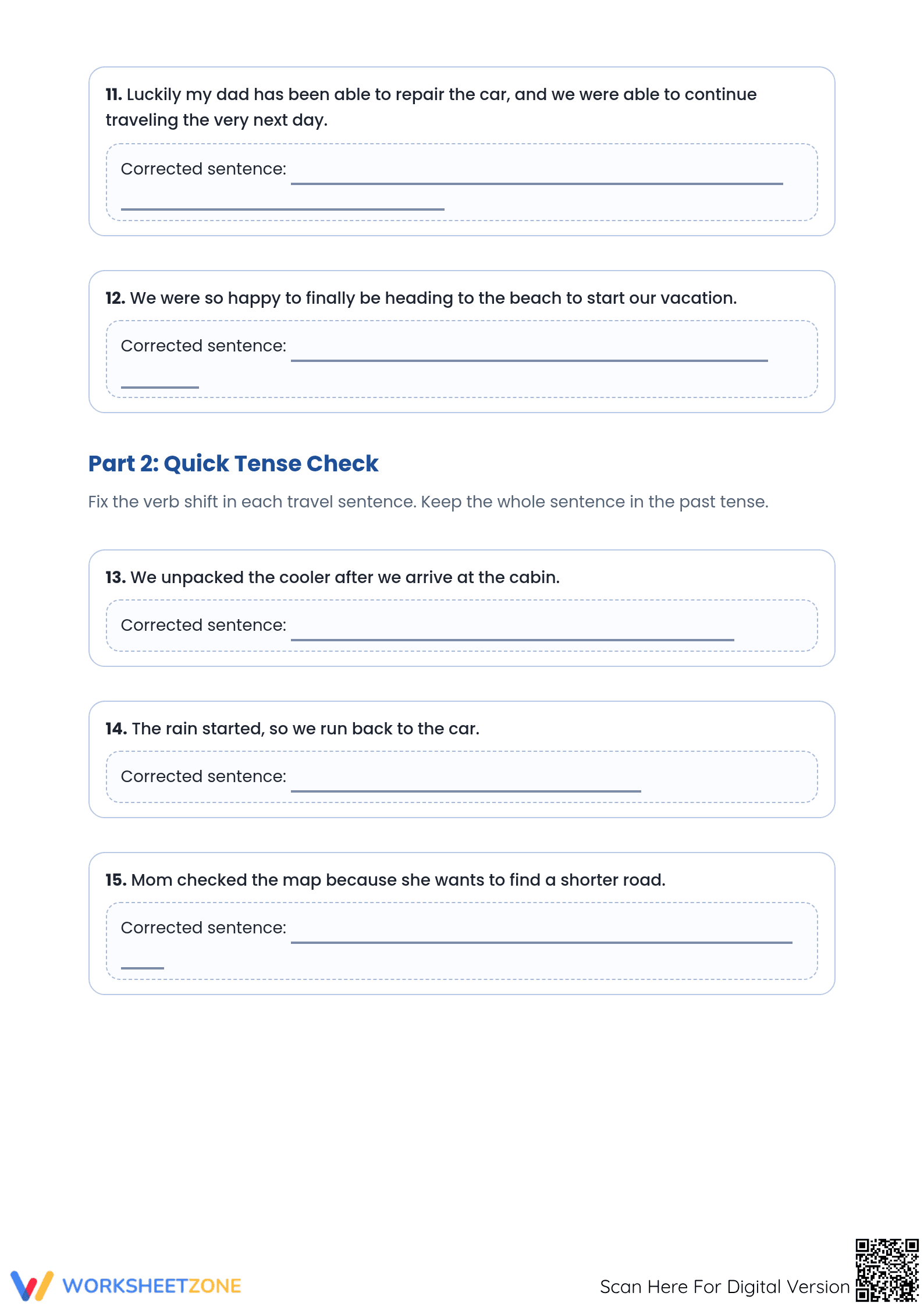 Fix Verb Tense Shifts | Essential Grade 5 ELA Worksheet - Page 3