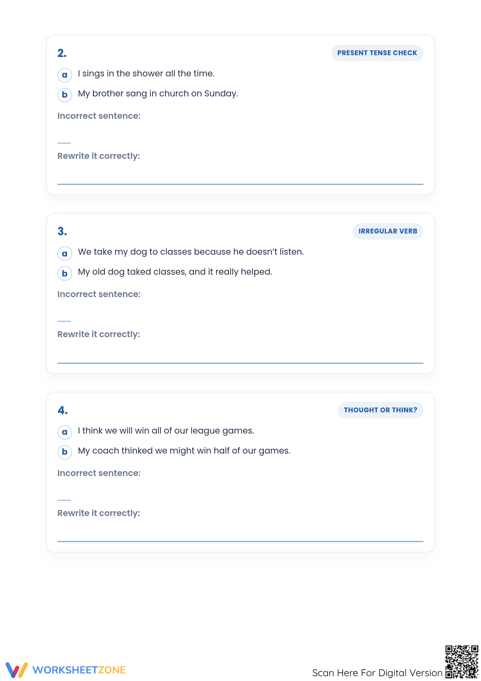 Essential Verb Tense Shifts Worksheet | Grade 5 ELA - Page 2