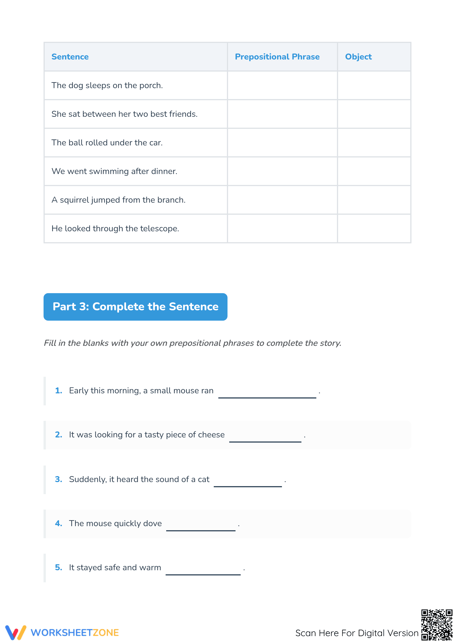 Prepositional Phrases Worksheet | Grade 4 Essential ELA - Page 3
